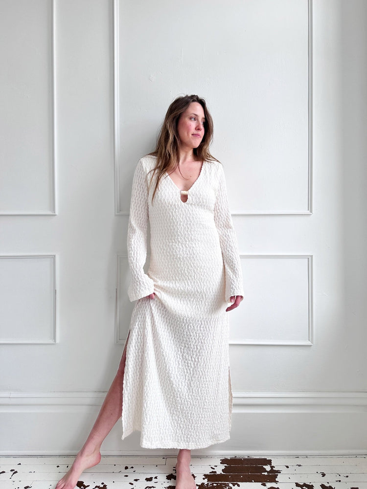 Textured Long Sleeve Maxi - Spring Sweet