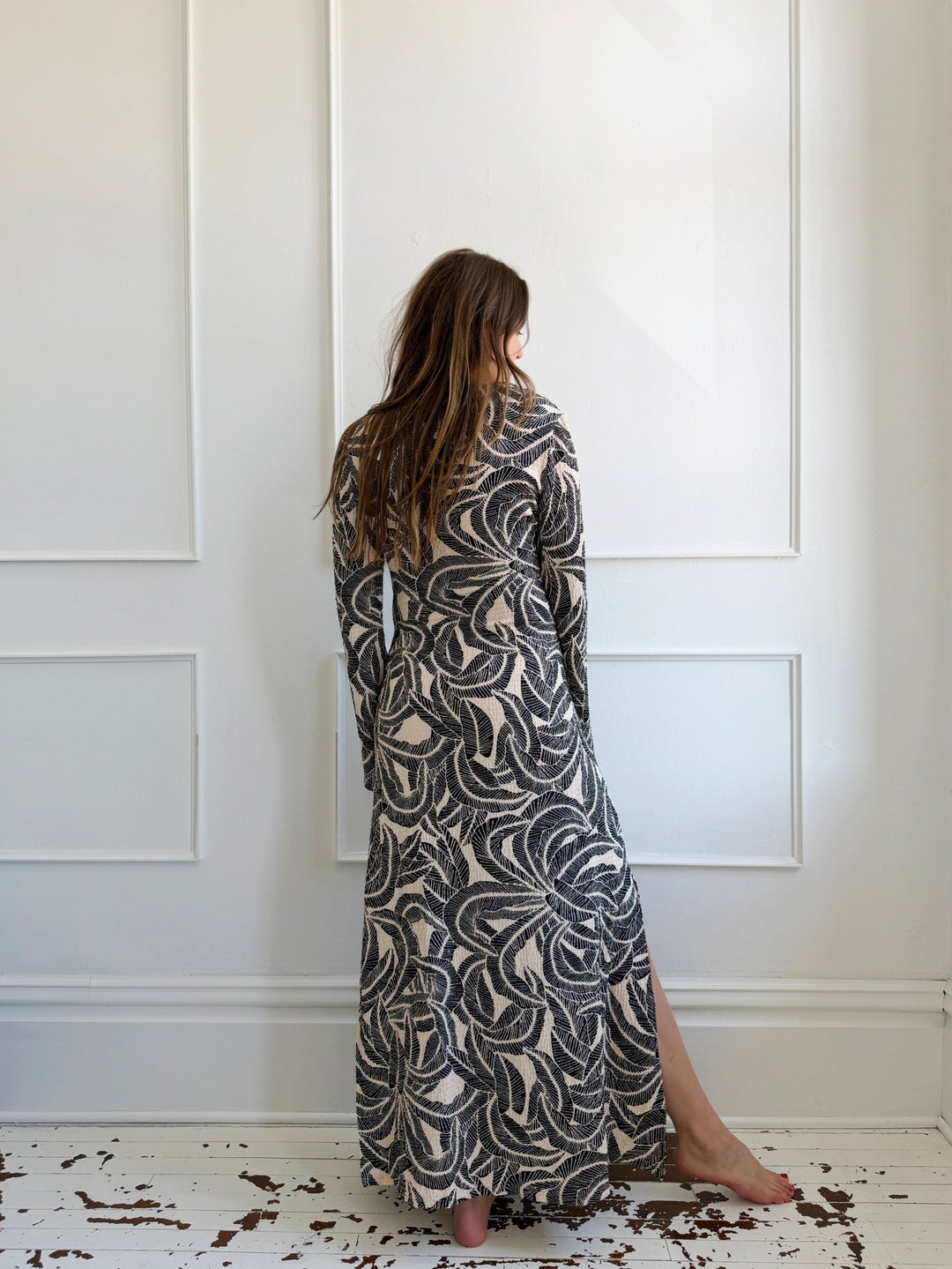 Textured Long Sleeve Maxi - Spring Sweet