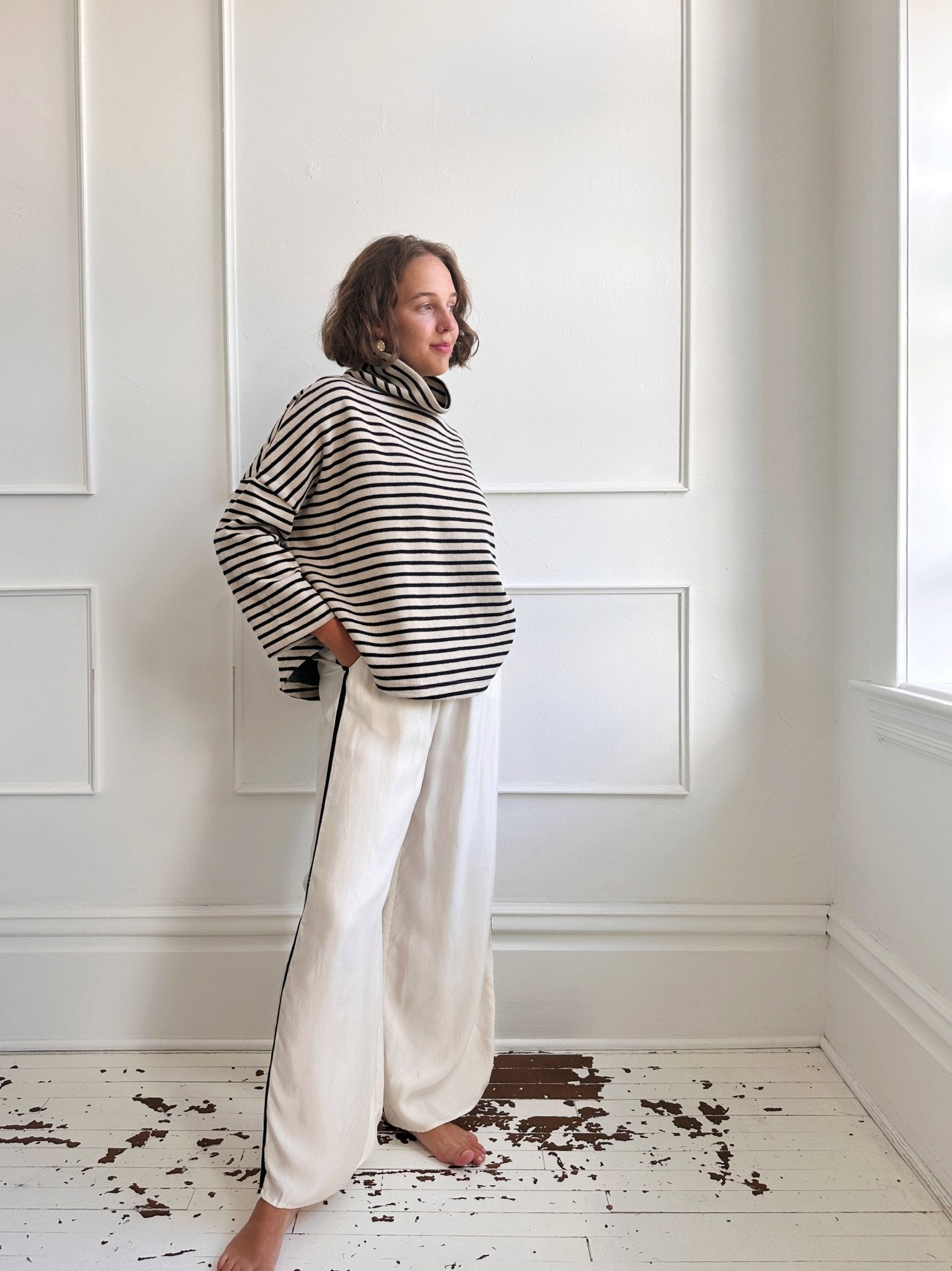 Thick Turtleneck w/Curved Hem - Spring Sweet