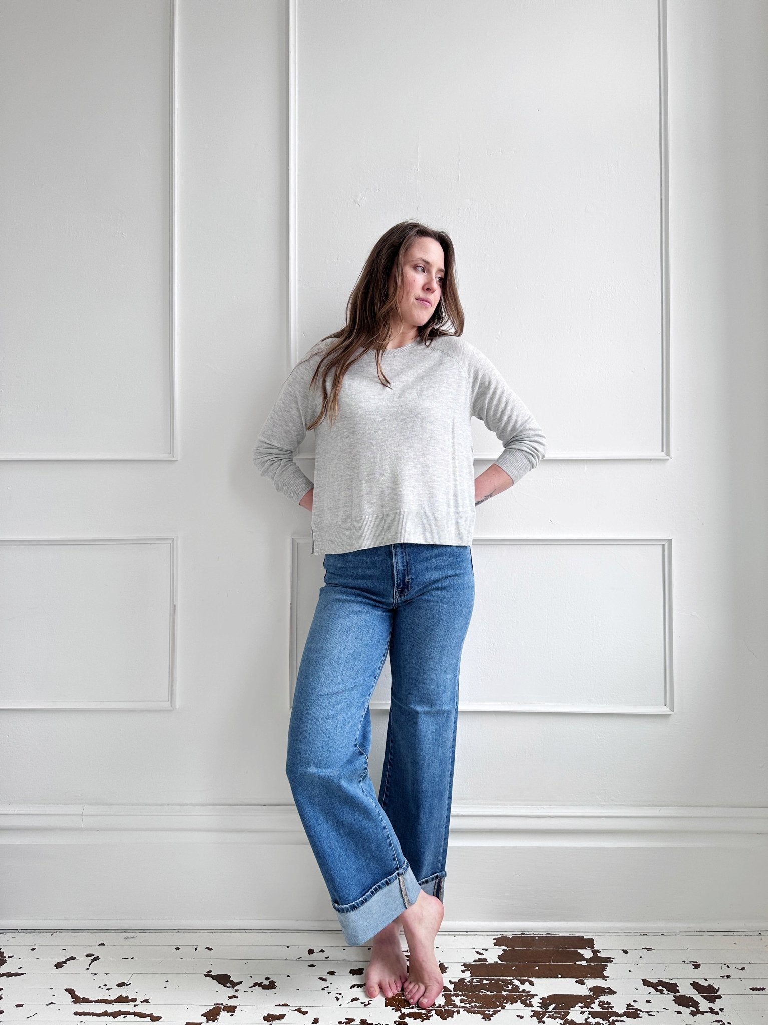 Thin Knit Crewneck Sweater - Spring Sweet