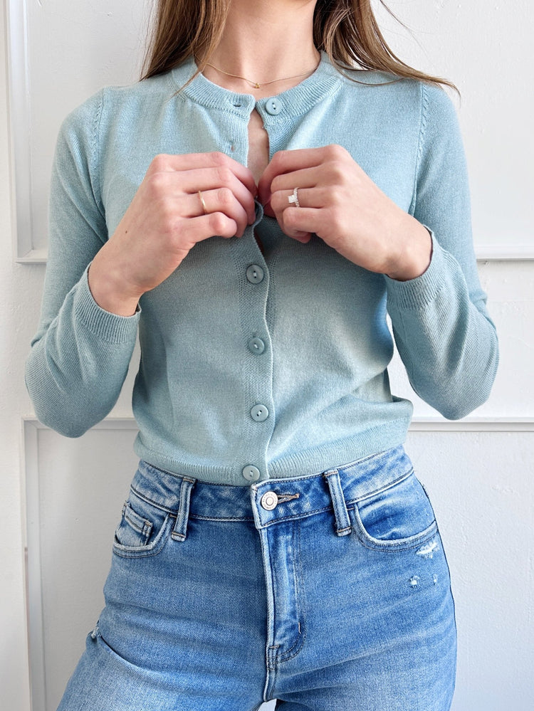 Thin Wool Blend Cardigan - Spring Sweet