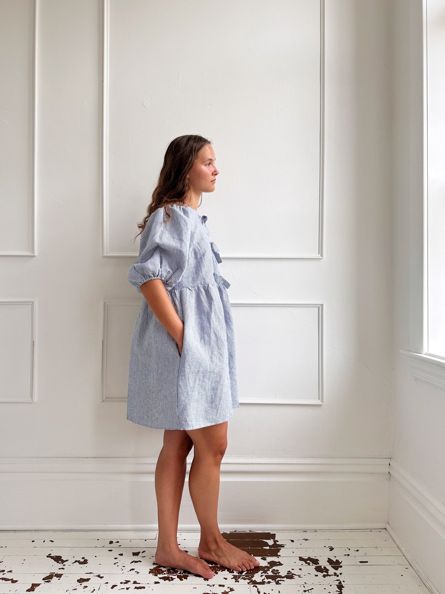 Tie Front Linen Dress - Spring Sweet