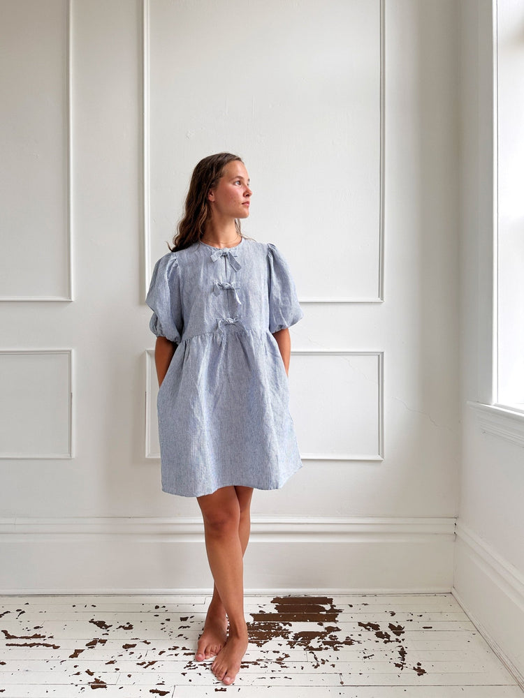 Tie Front Linen Dress - Spring Sweet