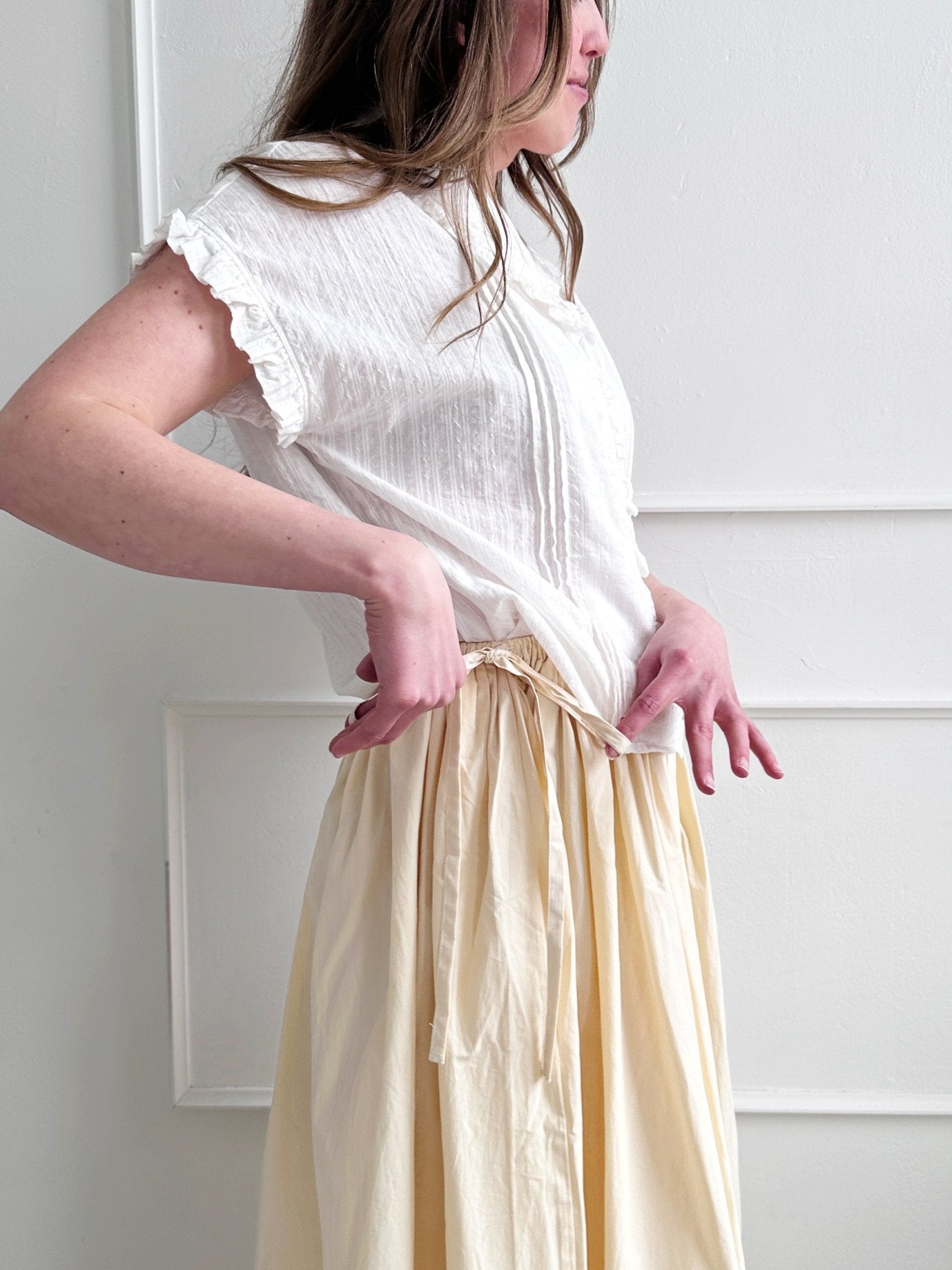 Tie Waist Midi Skirt - Spring Sweet