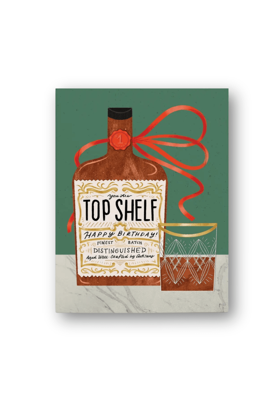 Top Shelf Whiskey Birthday Card - Spring Sweet