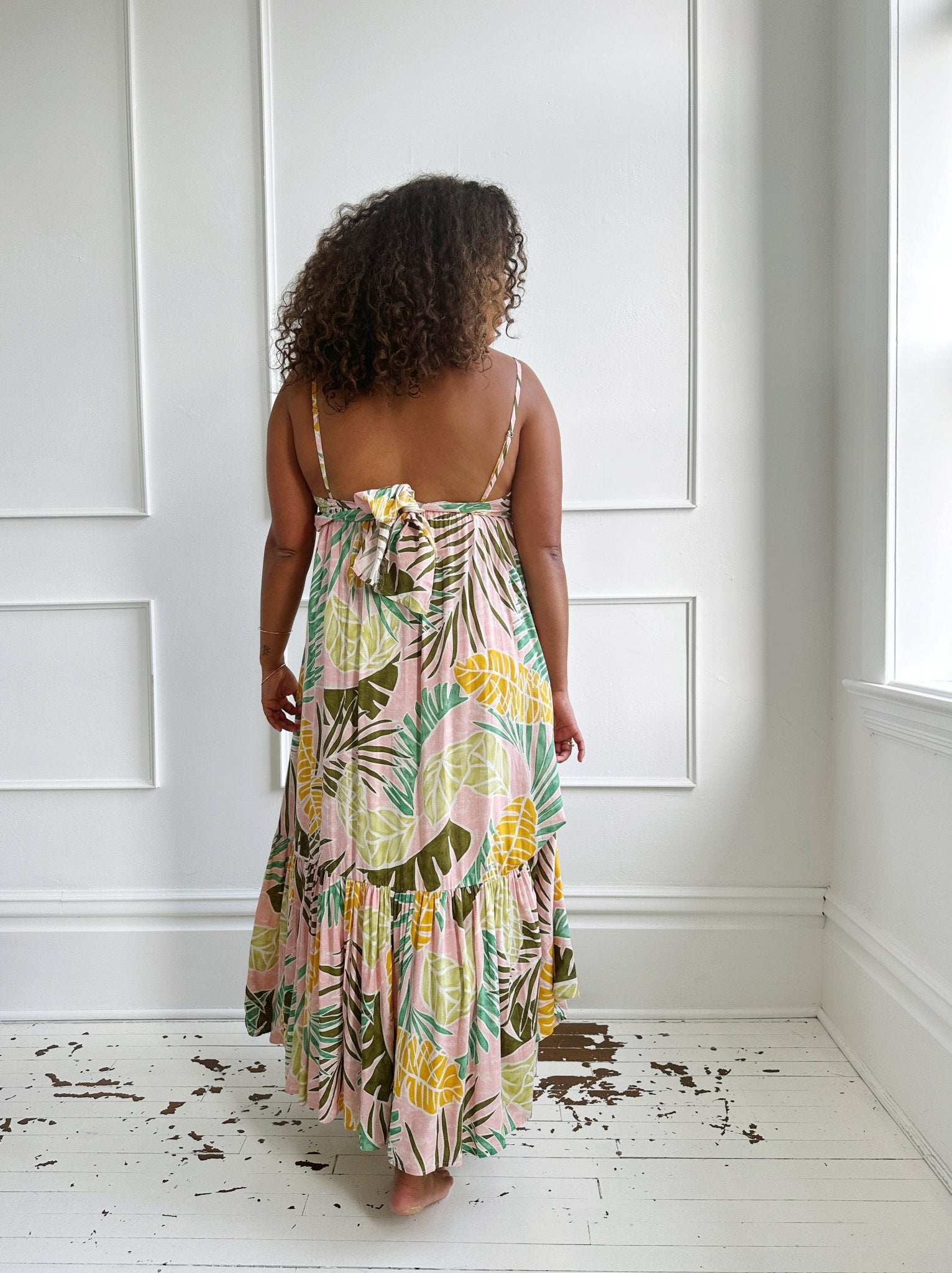 Tropical Tie Back Maxi Dress - Spring Sweet
