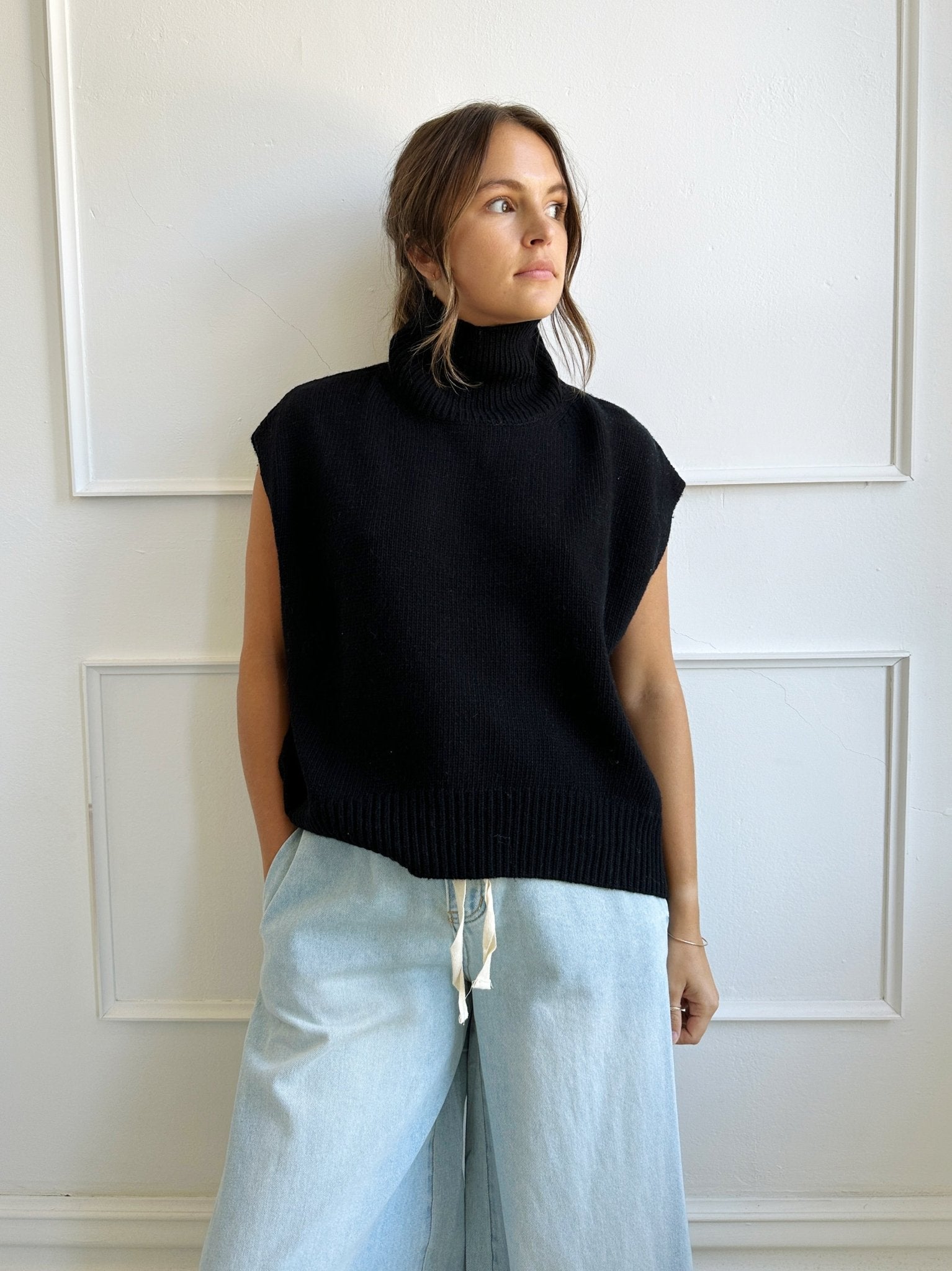 Turtleneck Sleeveless Sweater - Spring Sweet