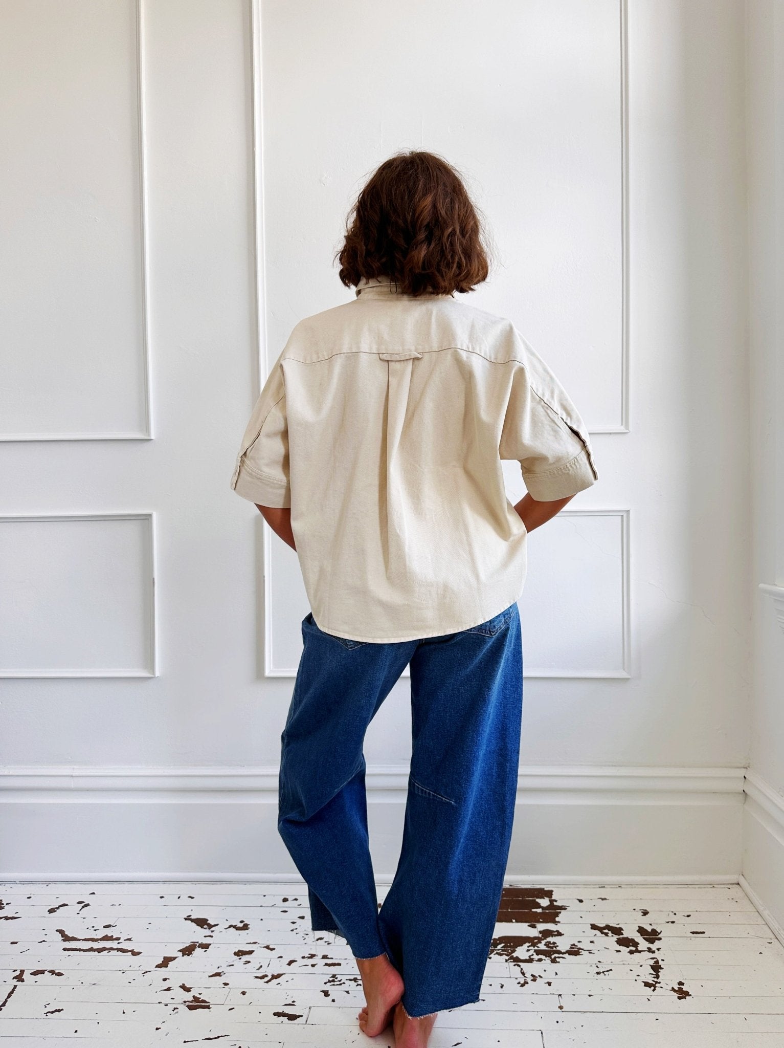 Twill Short Sleeve Button Up - Spring Sweet