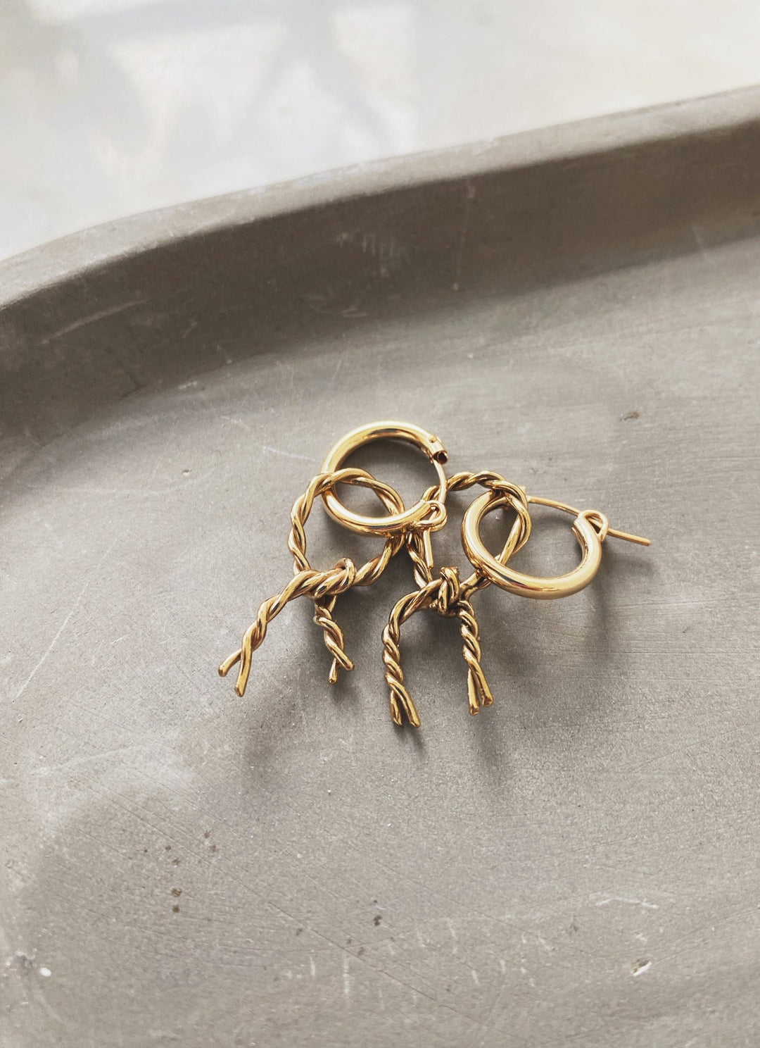 Twist Rope Hoops, Gold Filled - Spring Sweet