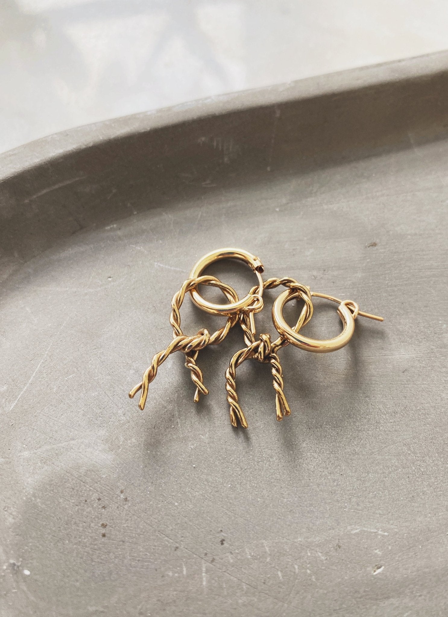 Twist Rope Hoops, Gold Filled - Spring Sweet