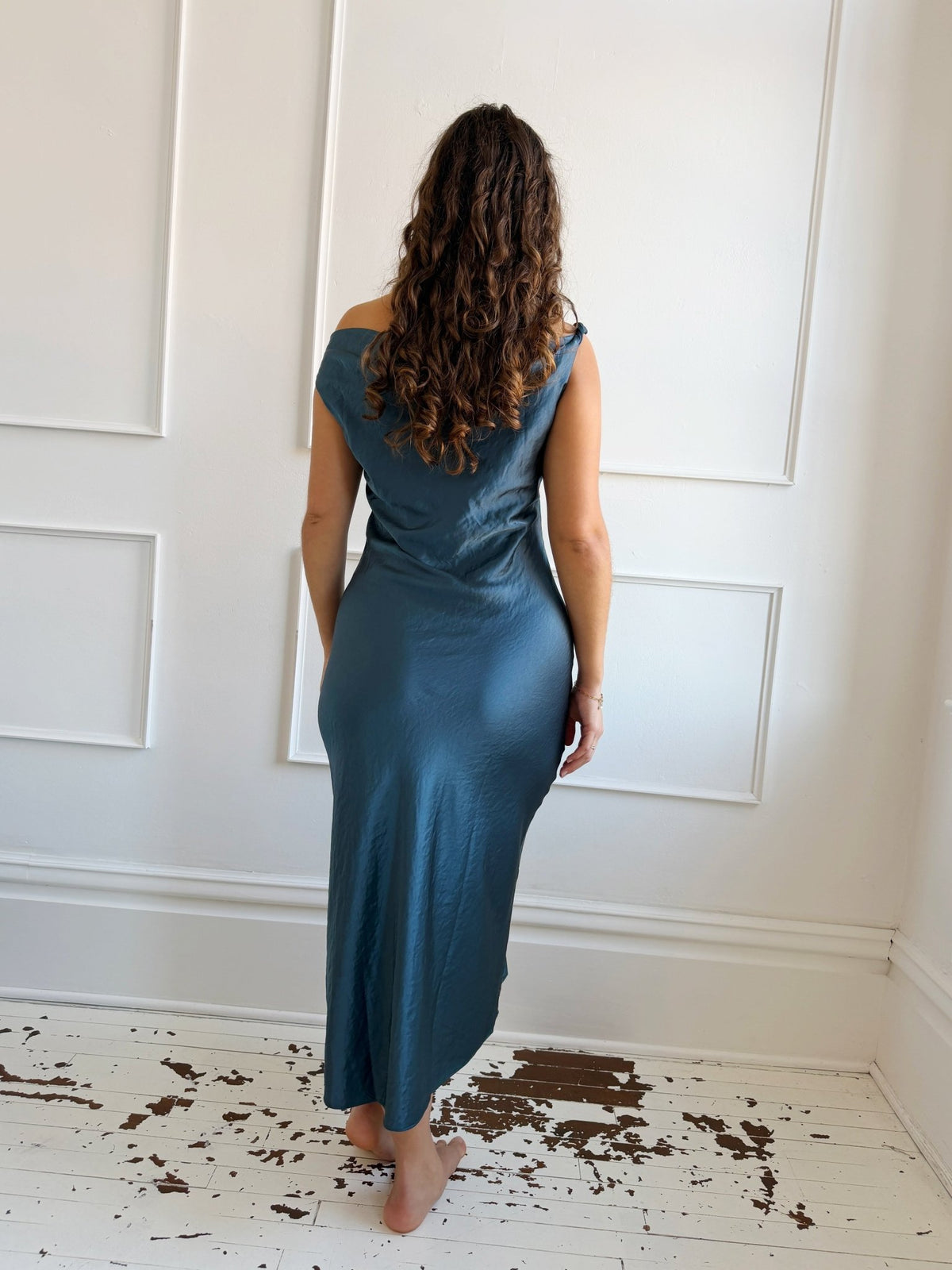 Twist Shoulder Midi Dress - Spring Sweet