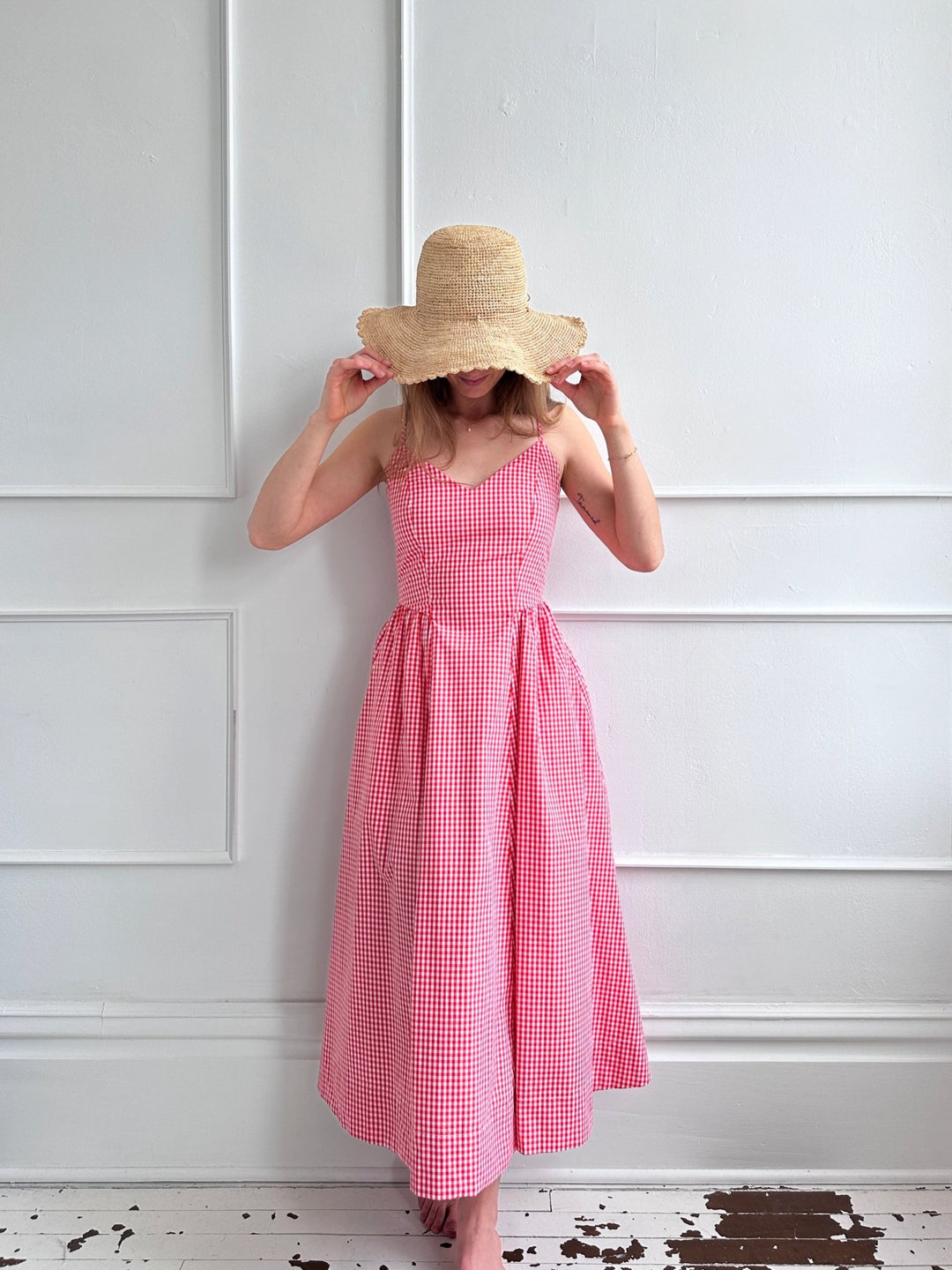 V - neck Basque Midi Dress - Spring Sweet