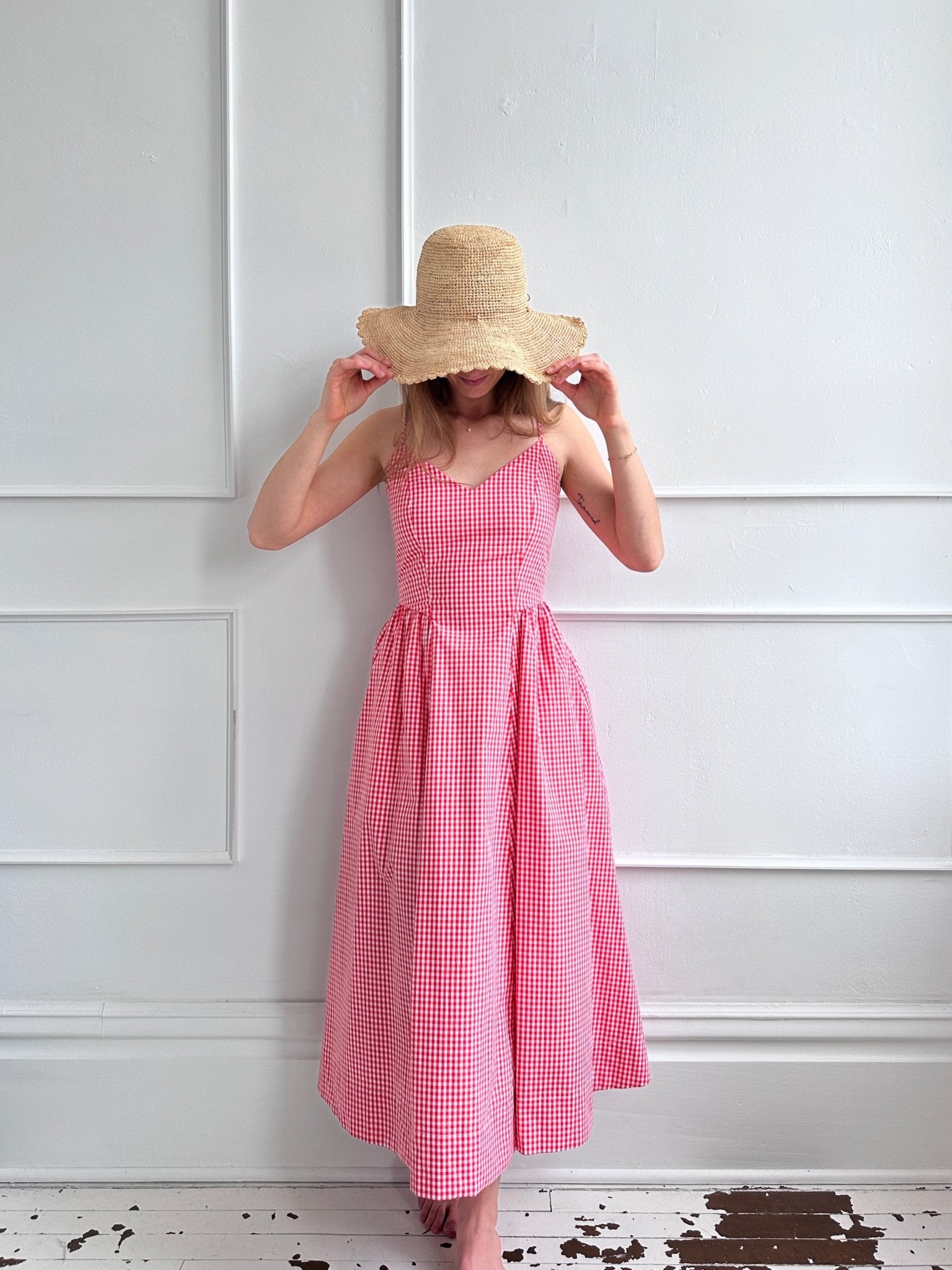 V - neck Basque Midi Dress - Spring Sweet