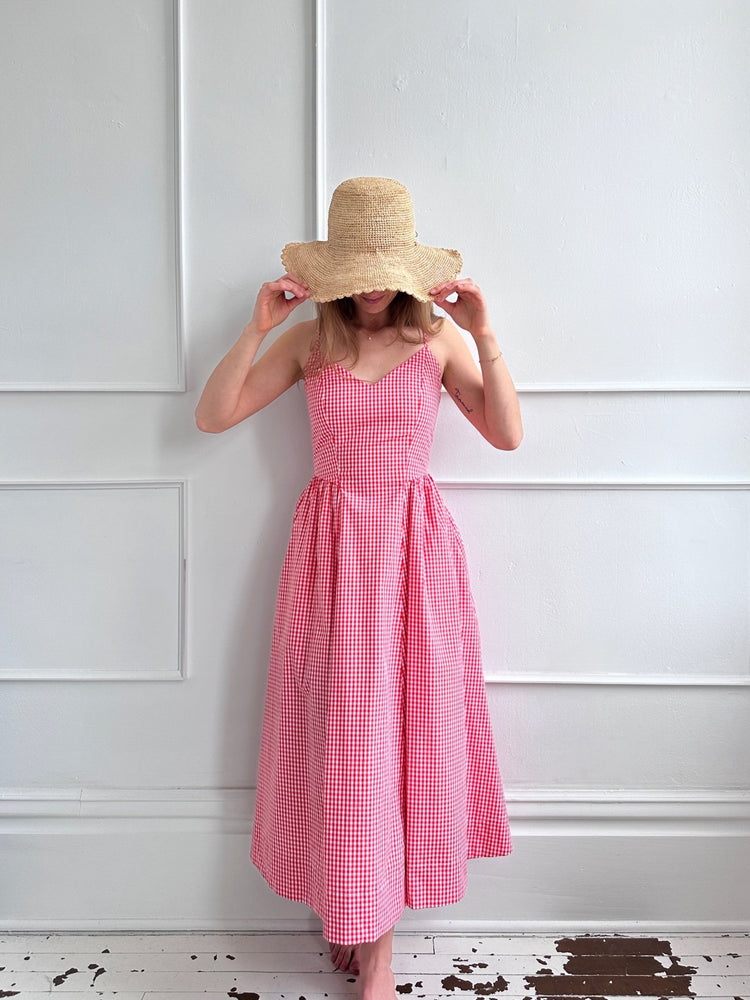 V - neck Basque Midi Dress - Spring Sweet