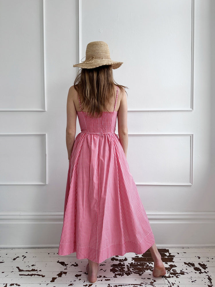 V - neck Basque Midi Dress - Spring Sweet