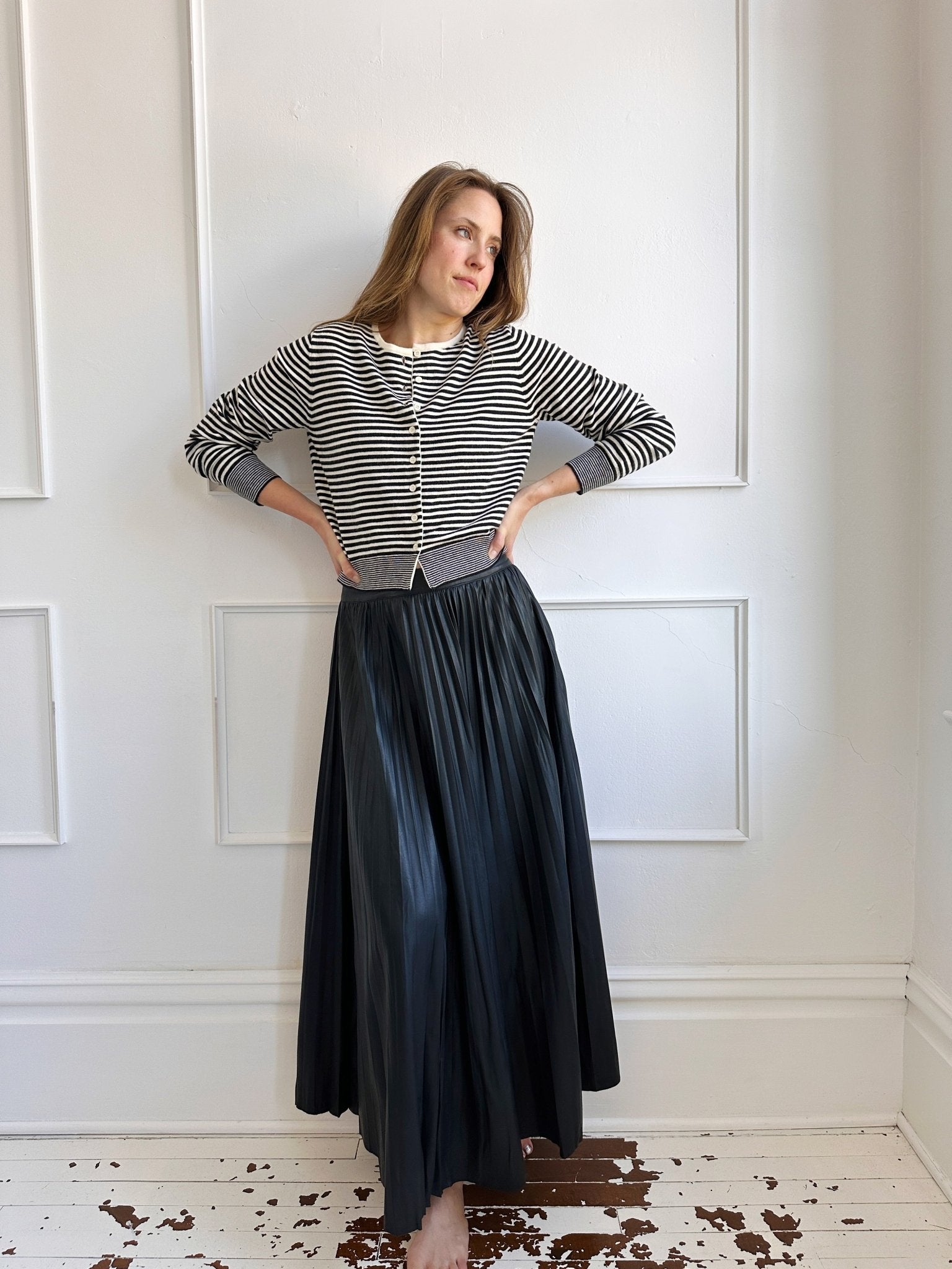 Vegan Leather Gathered Skirt - Spring Sweet