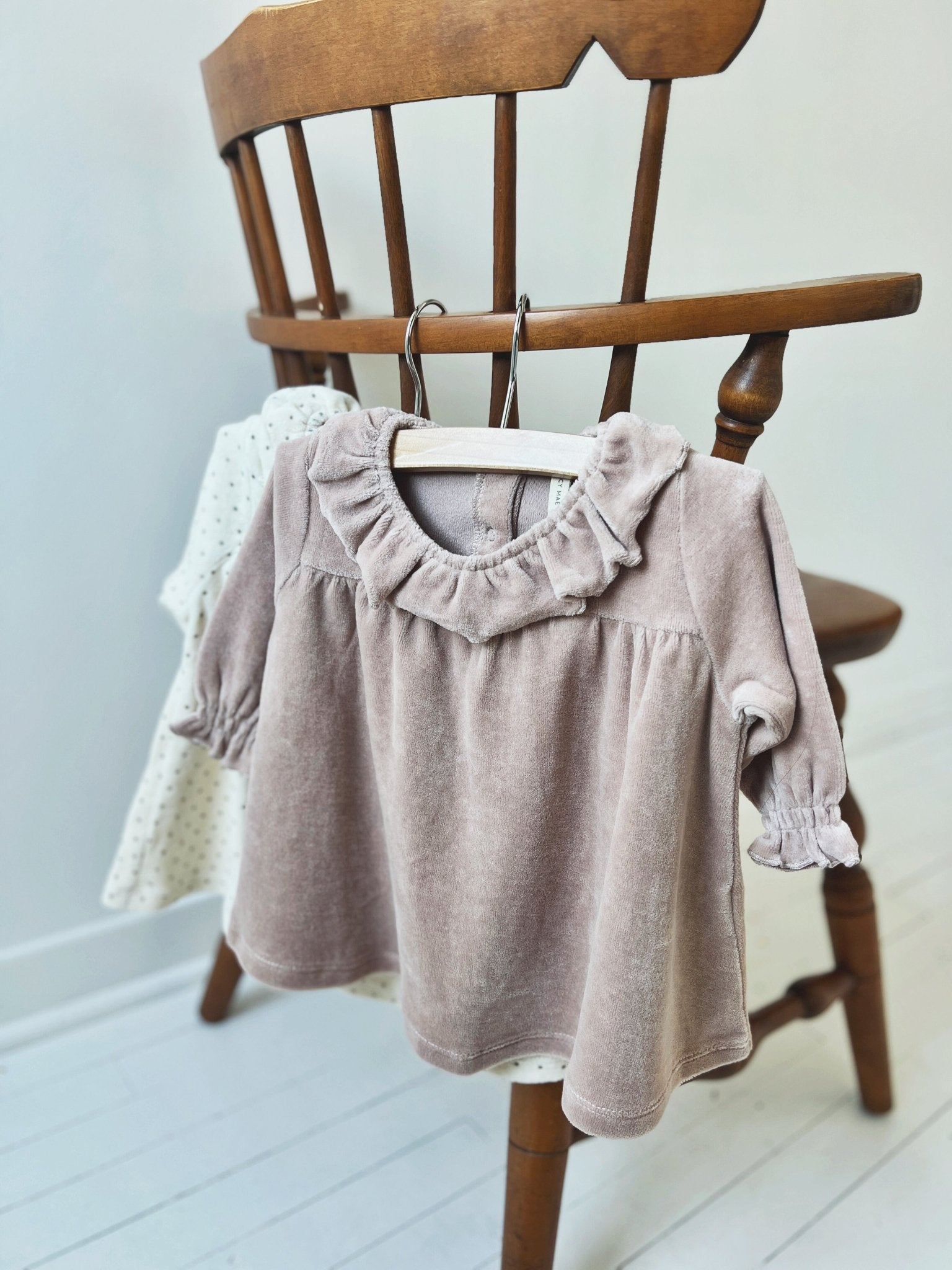 Velour Baby Dress - Spring Sweet