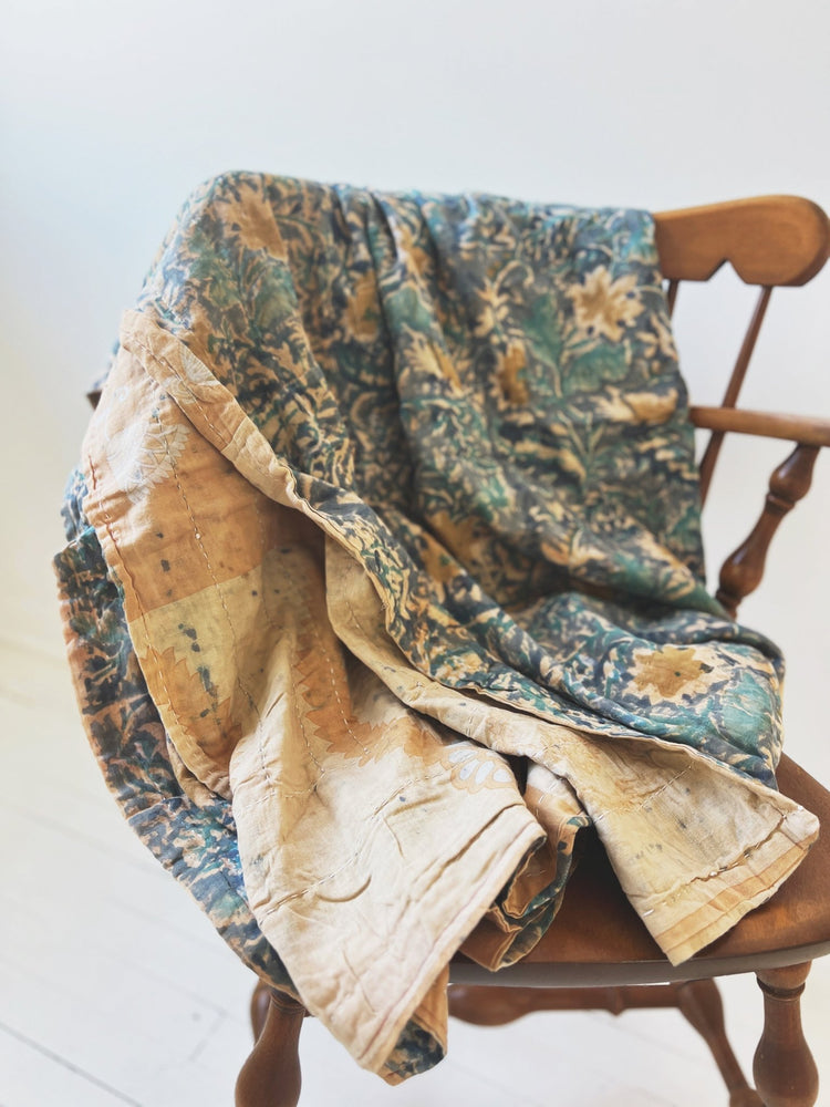 Vintage Kantha Reversible Throw - Spring Sweet