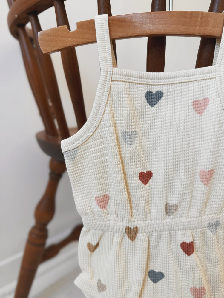 Waffle Cinch Romper - Spring Sweet