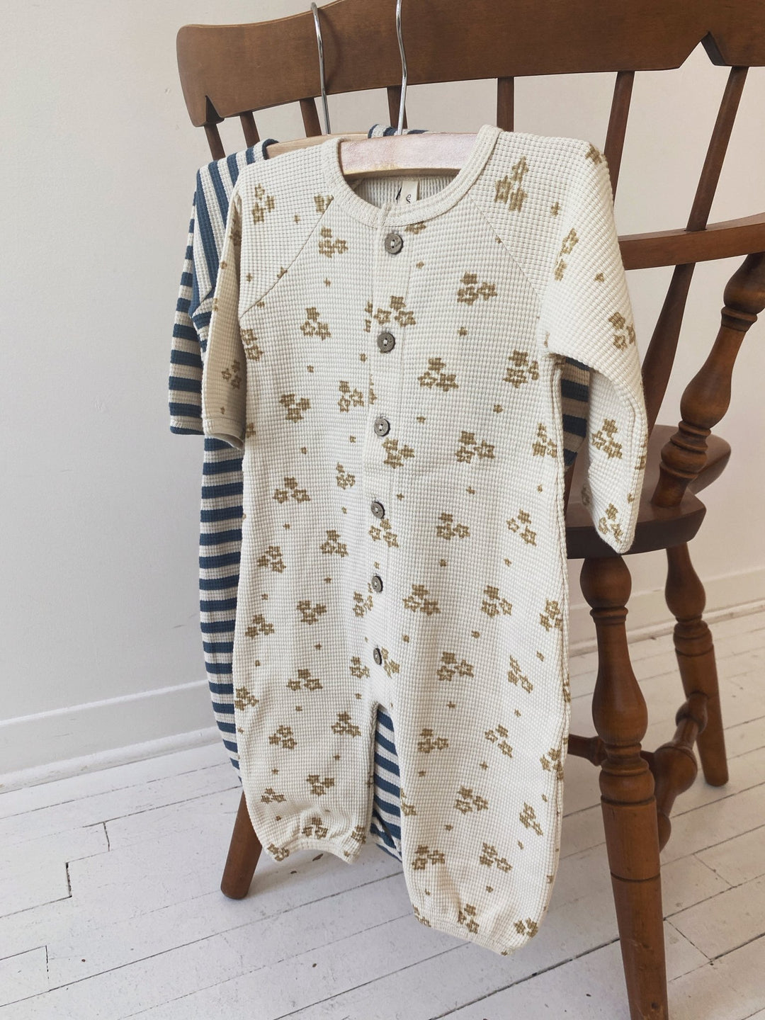 Waffle Long Sleeve Jumpsuit - Spring Sweet