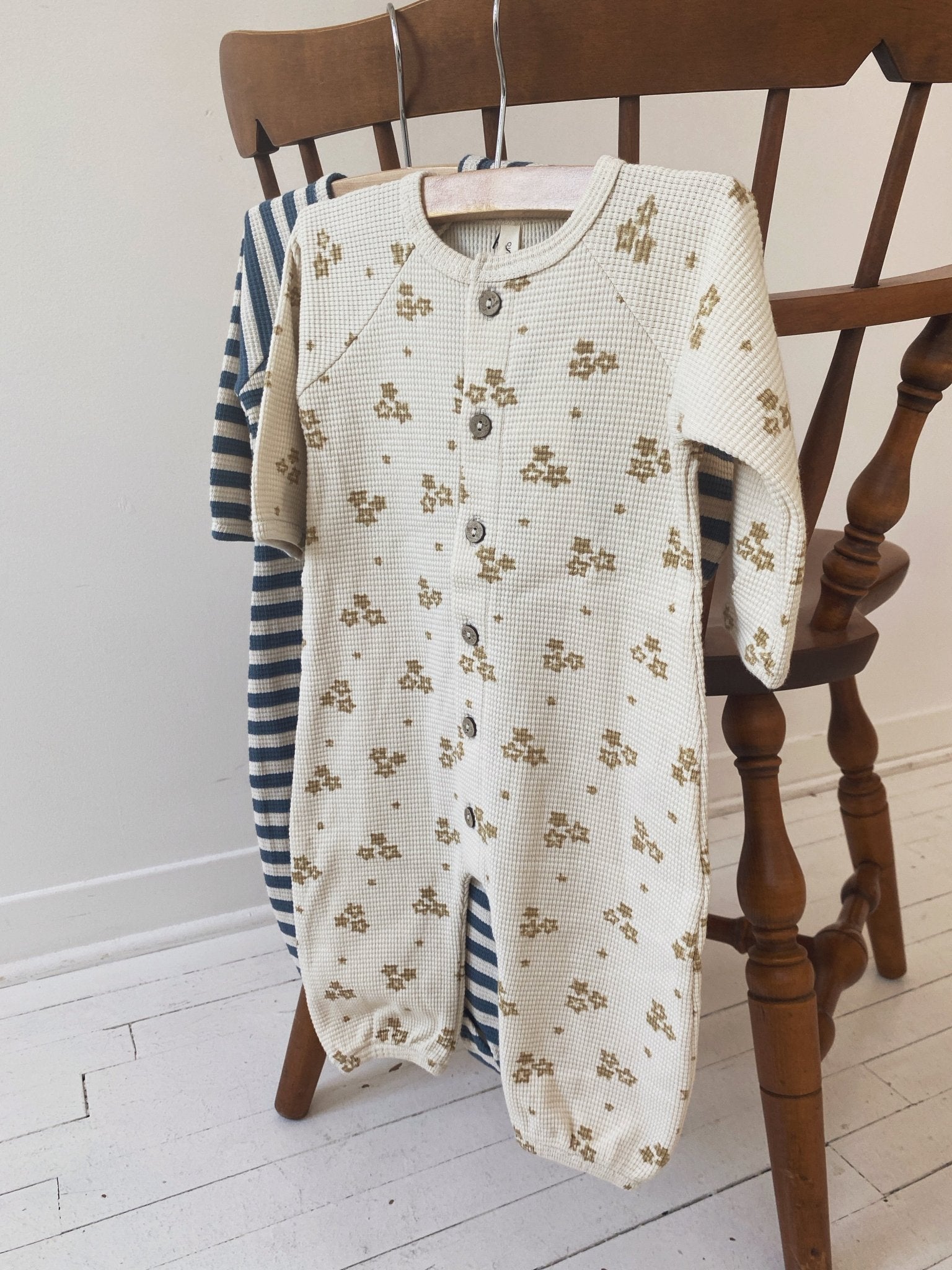 Waffle Long Sleeve Jumpsuit - Spring Sweet