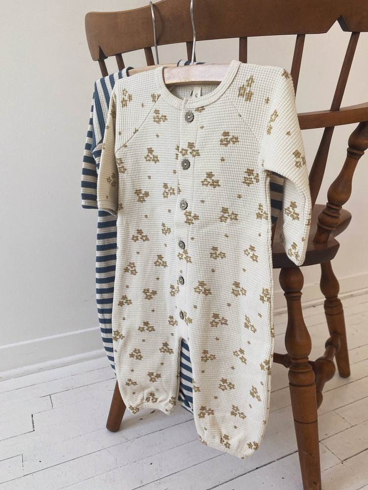 Waffle Long Sleeve Jumpsuit - Spring Sweet