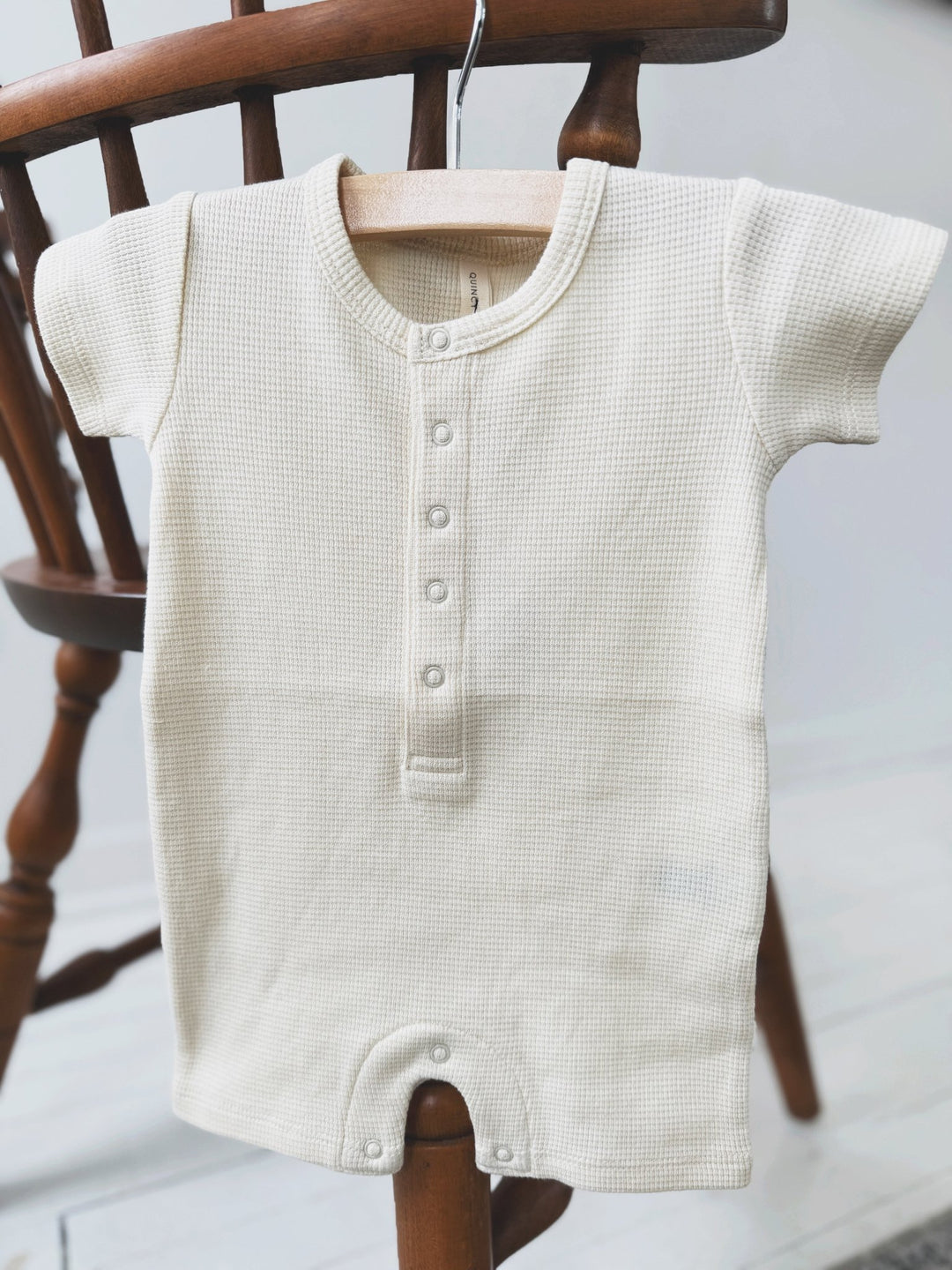 Waffle Snap Romper - Spring Sweet