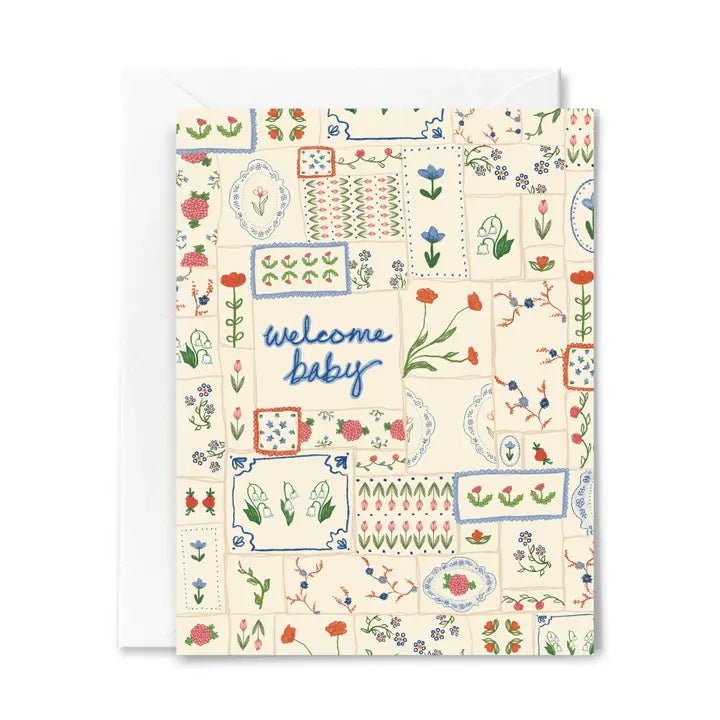 Welcome Baby Quilt Card - Spring Sweet