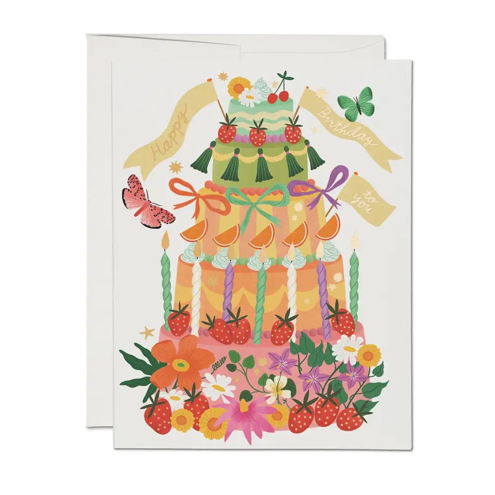 Whimsical Cake Card - Spring Sweet
