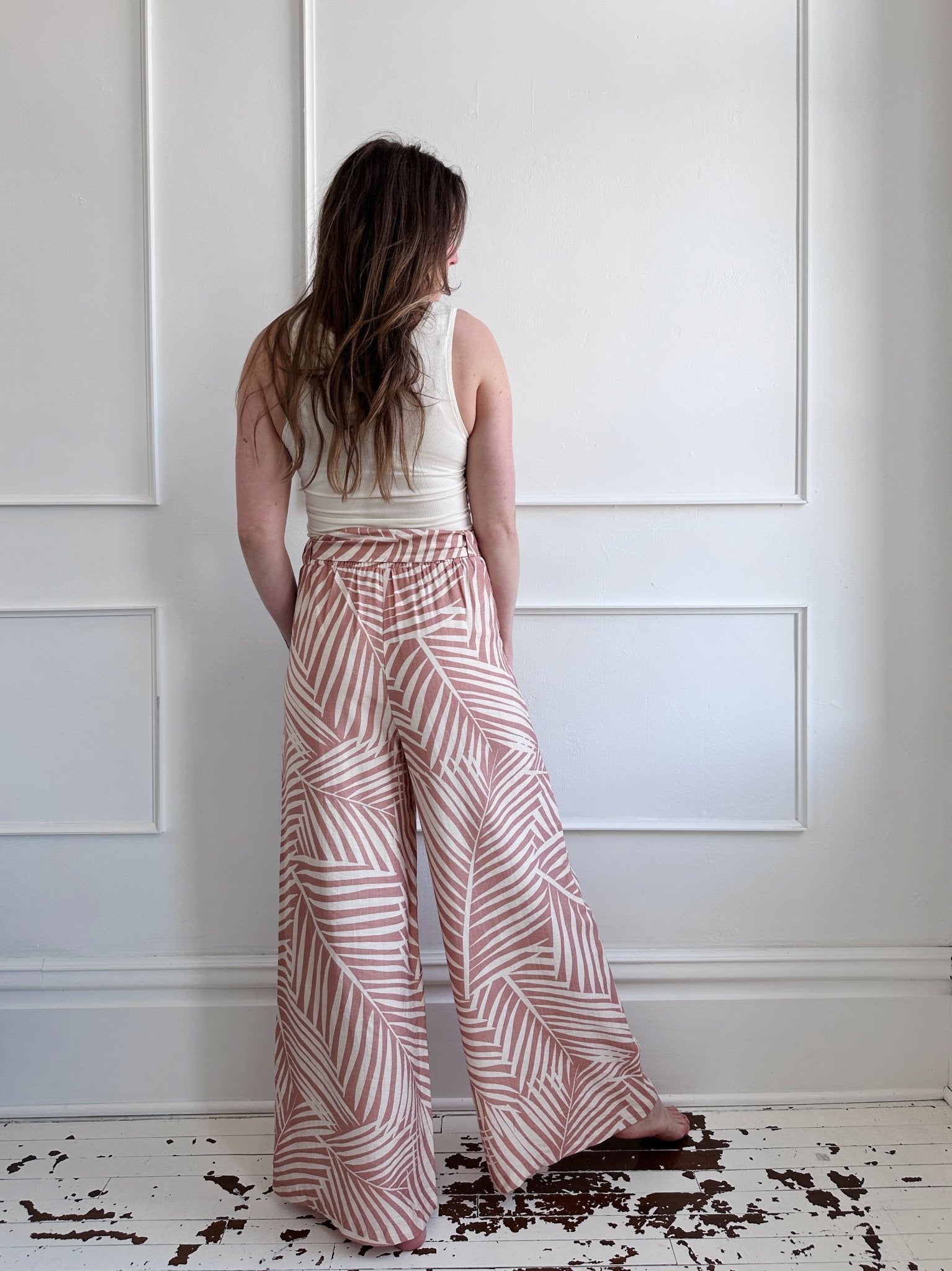 Wide Leg Pants w/ Tie Waist - Spring Sweet