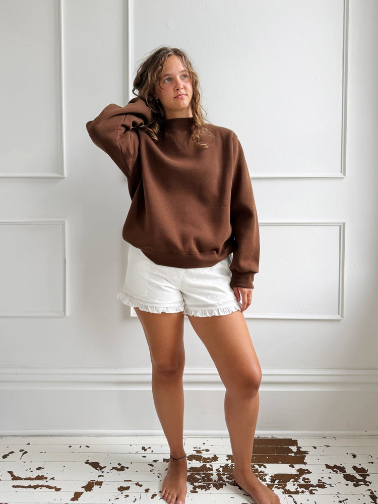 Wide Neck Fleece Sweatshirt - Spring Sweet