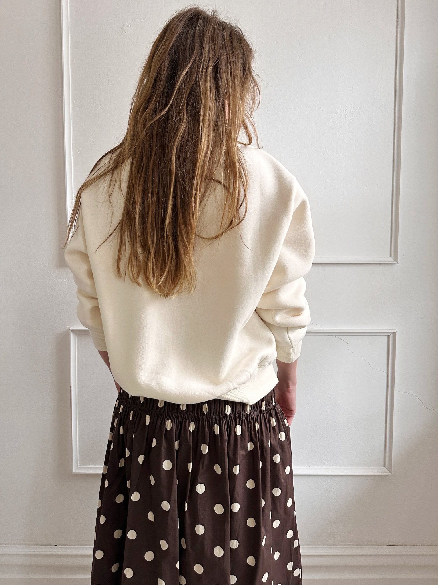 Wide Neck Fleece Sweatshirt - Spring Sweet