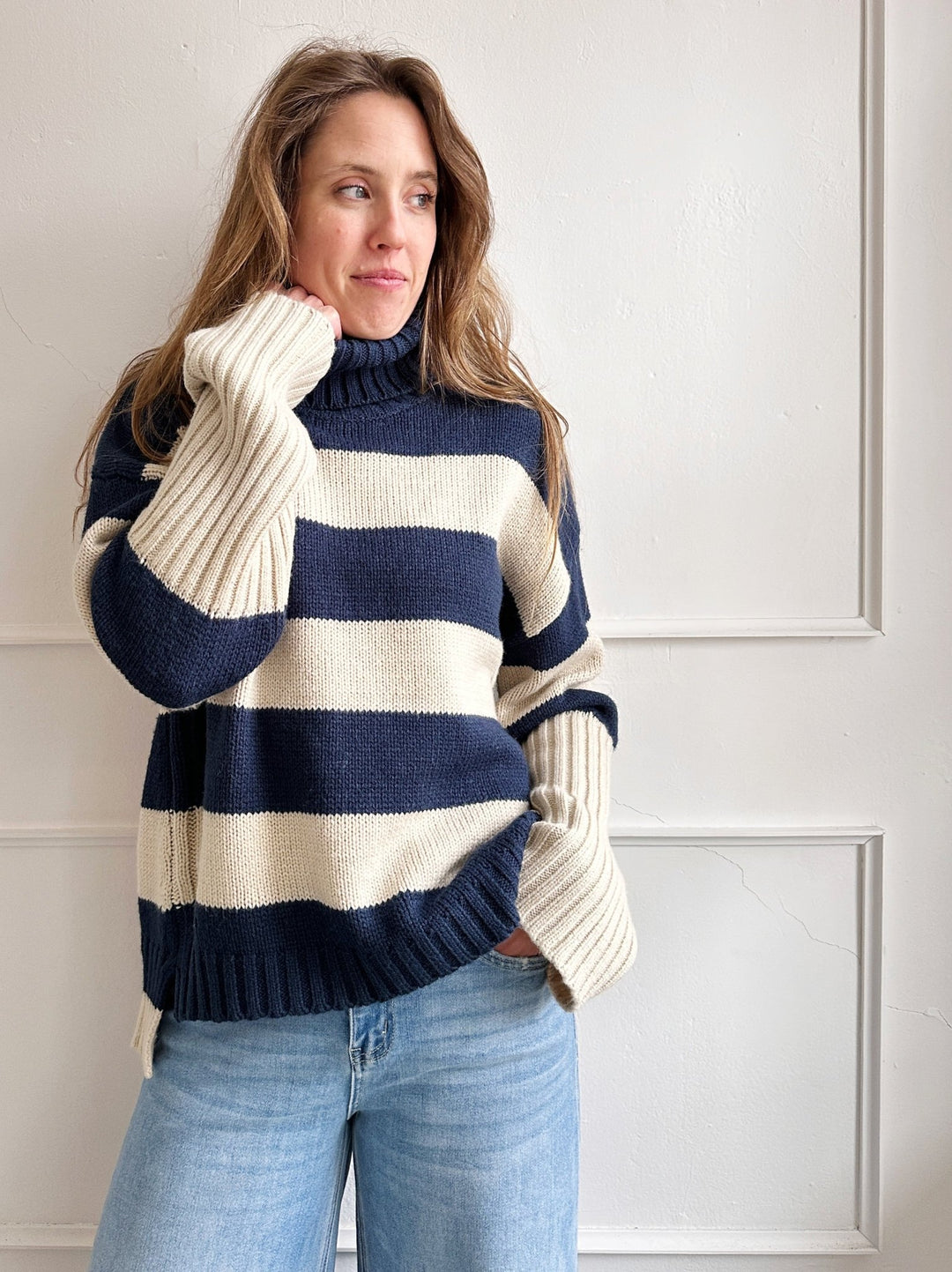 Wide Stripe Turtle Neck - Spring Sweet