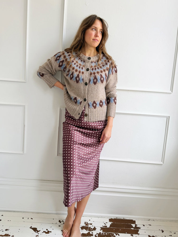 Wool Blend Nordic Cardigan - Spring Sweet