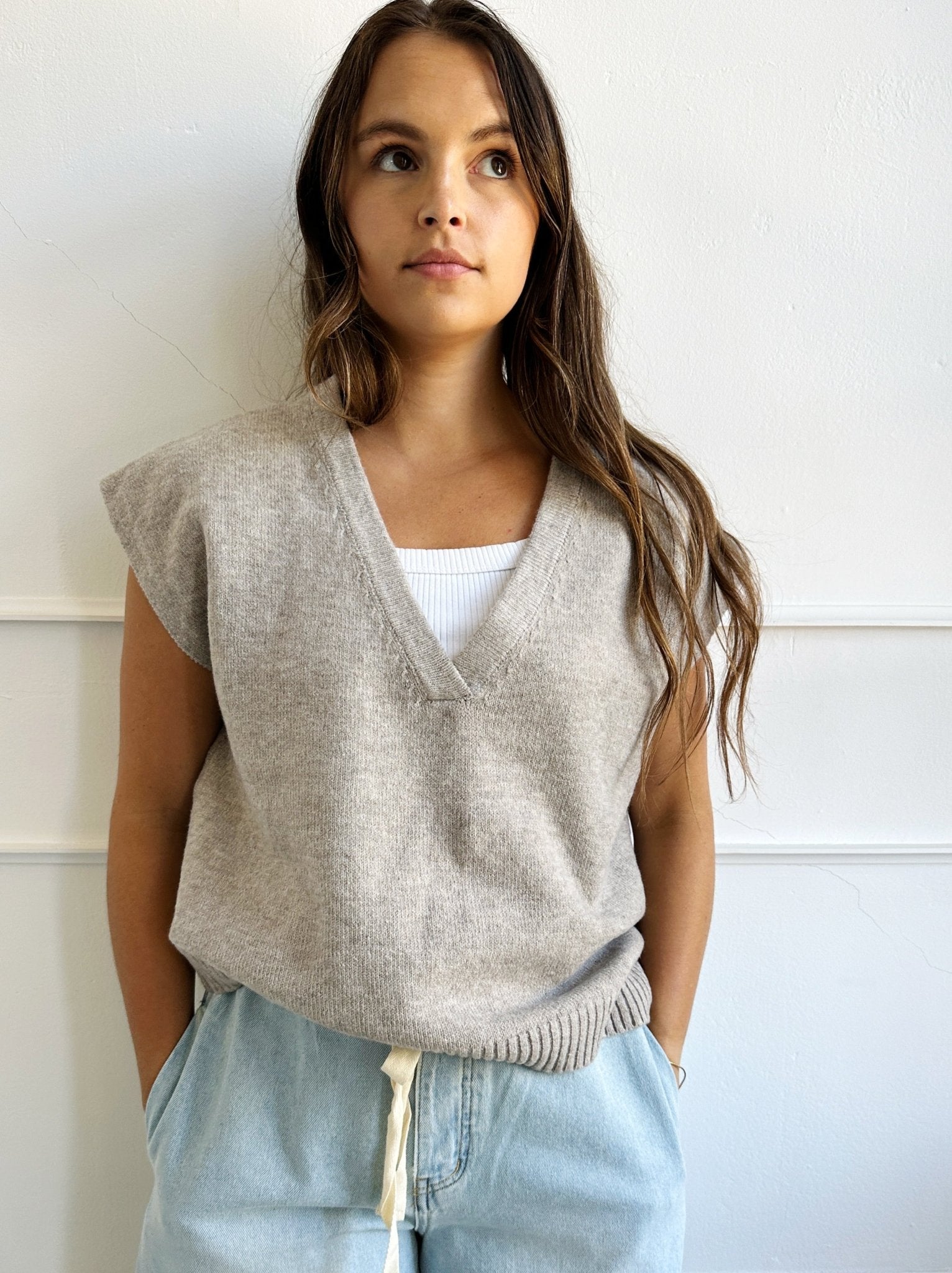 Wool Blend Sweater Vest - Spring Sweet