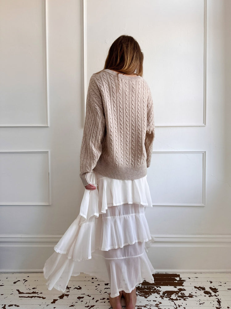 Wool Blend V - Neck Sweater - Spring Sweet