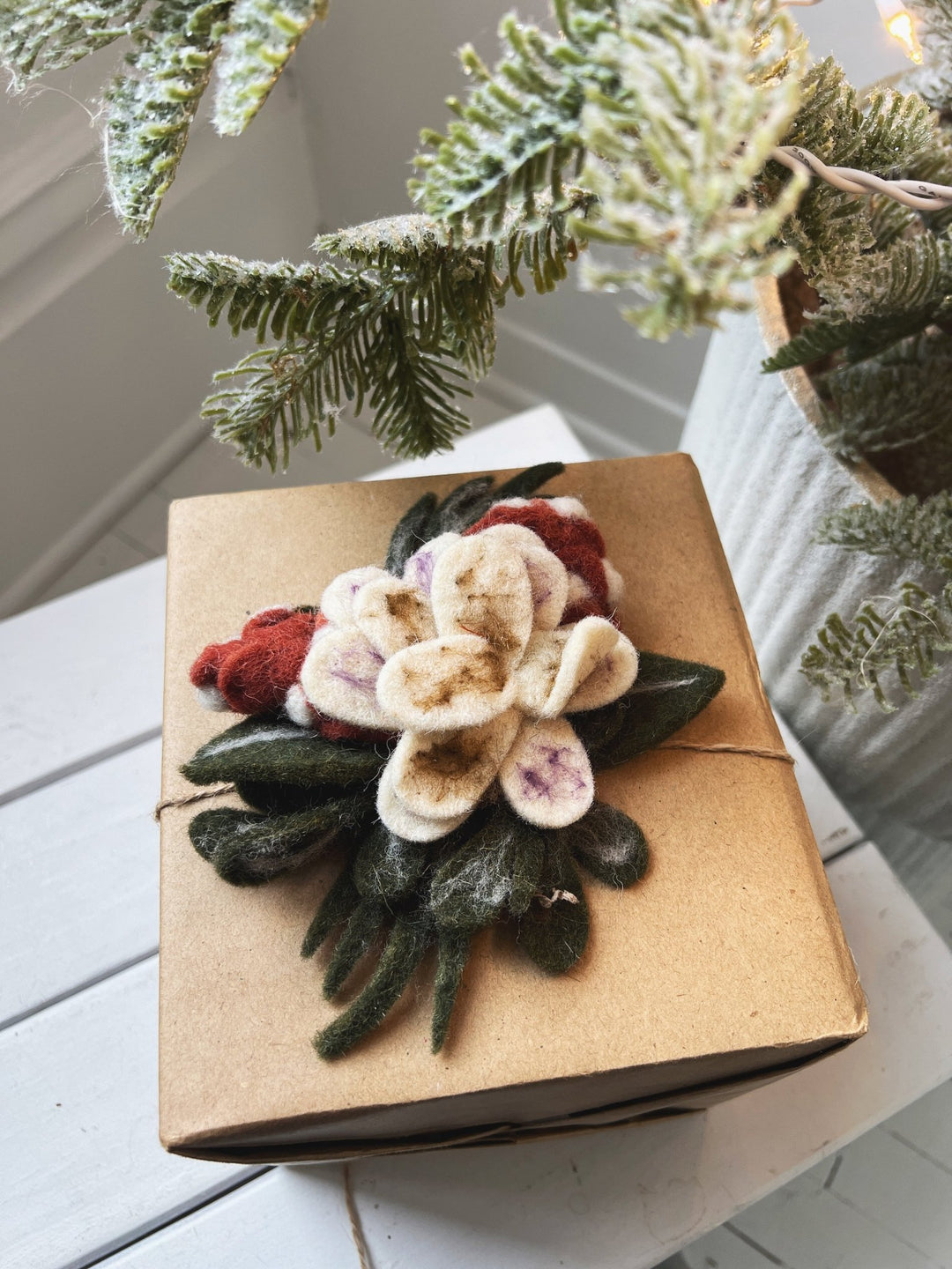 Wool Felt Flower Gift Topper - Spring Sweet