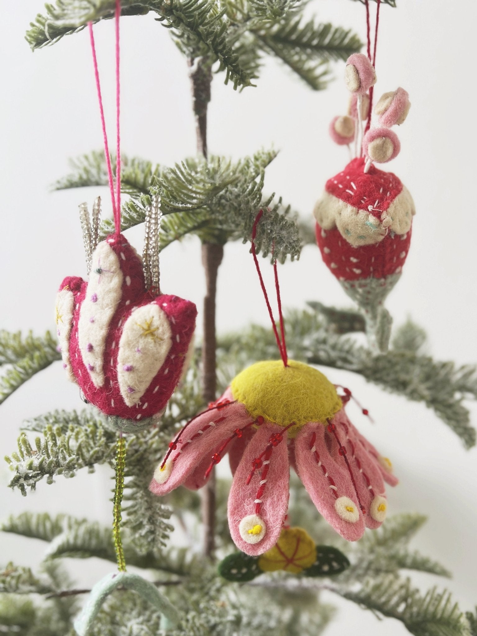 Wool Felt Flower Ornament - Spring Sweet