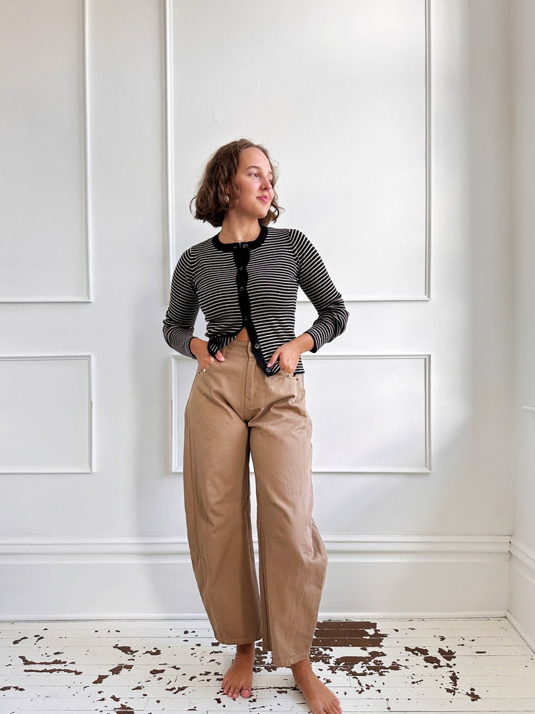 Work Wear Barrel Leg Denim - Spring Sweet