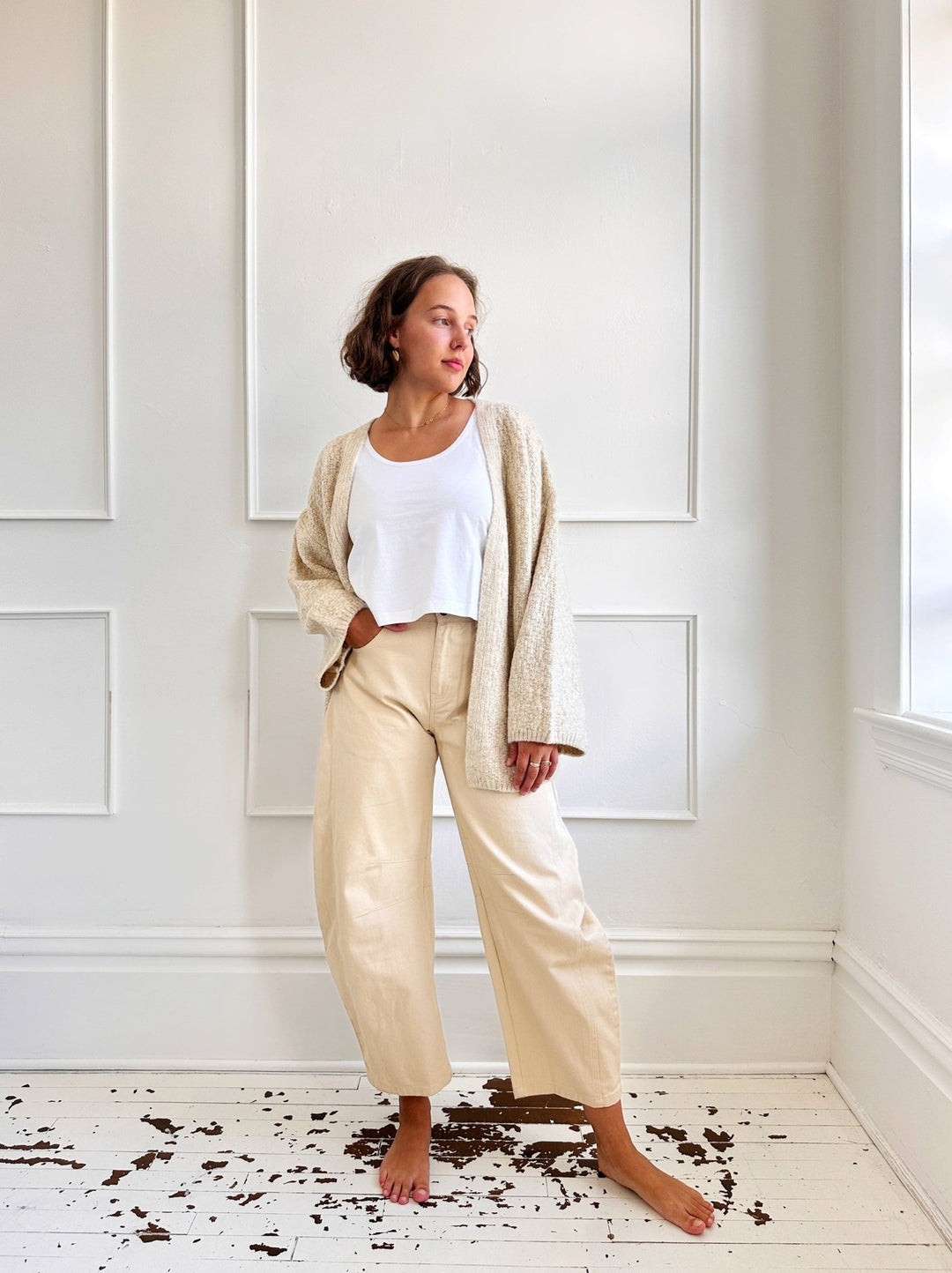 Work Wear Barrel Leg Denim - Spring Sweet