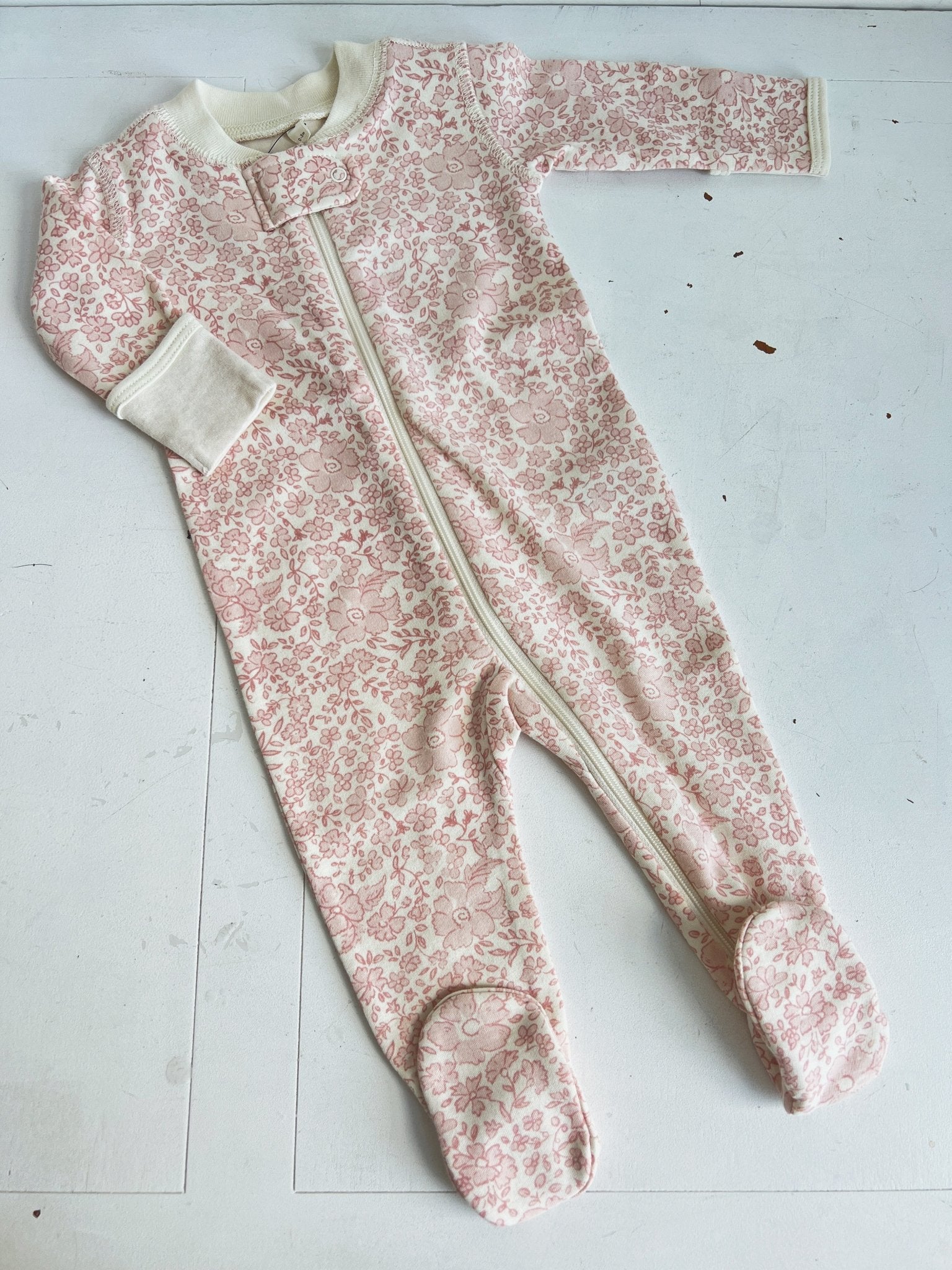 Zip Long Sleeve Sleeper Footie - Spring Sweet