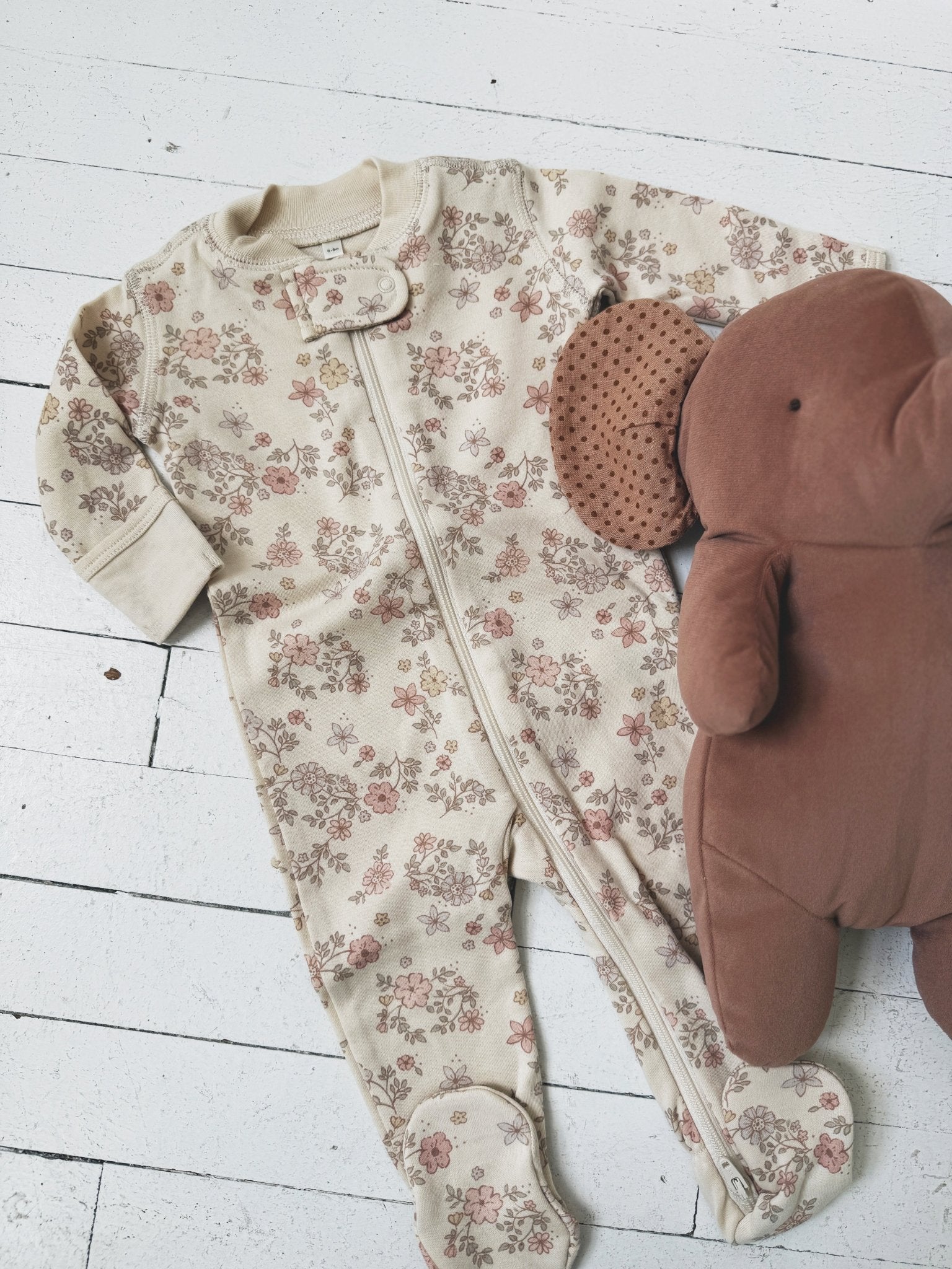 Zip Long Sleeve Sleeper Footie - Spring Sweet