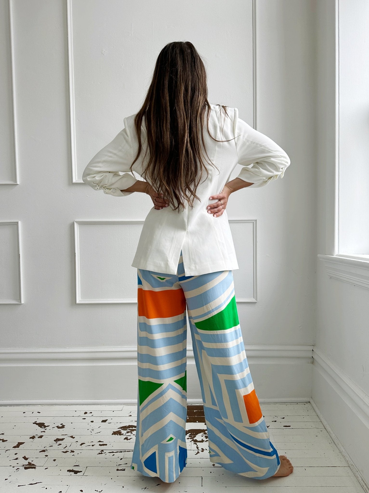 Abstract Straight Leg Pants - Spring Sweet