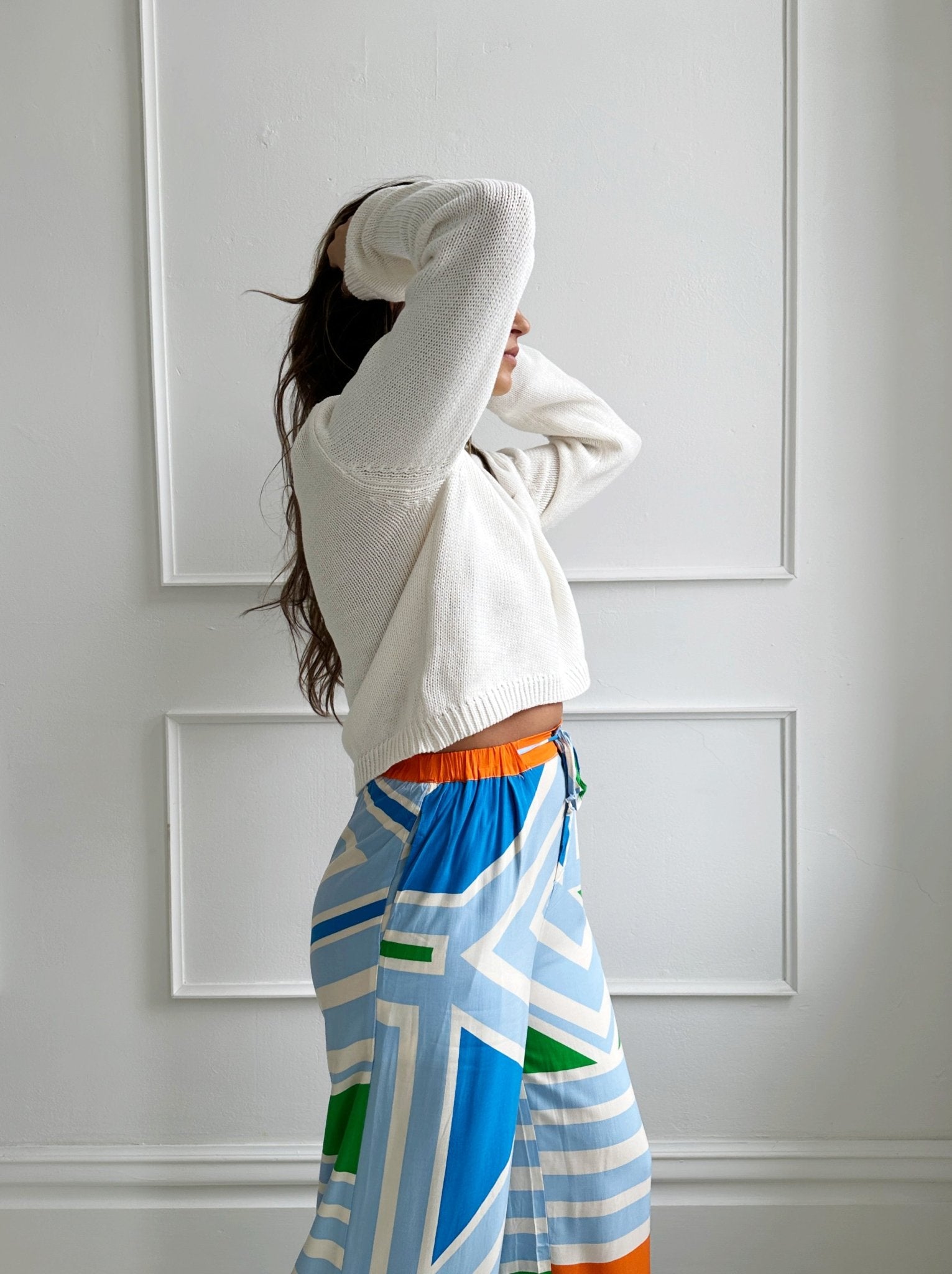 Abstract Straight Leg Pants - Spring Sweet