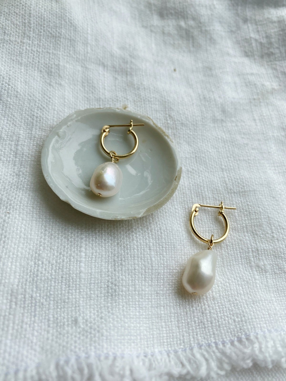 Alina Pearl Hoops, Gold Filled - Spring Sweet
