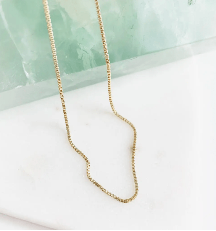 Box Chain Necklace - Gold Plated - Spring Sweet