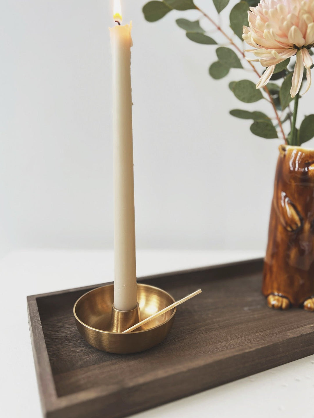 Brass Taper Holder Dish - Spring Sweet