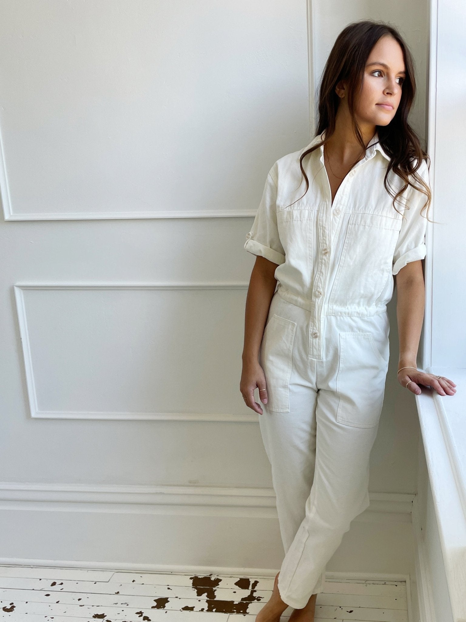 Canvas Utility Jumpsuit - Spring Sweet