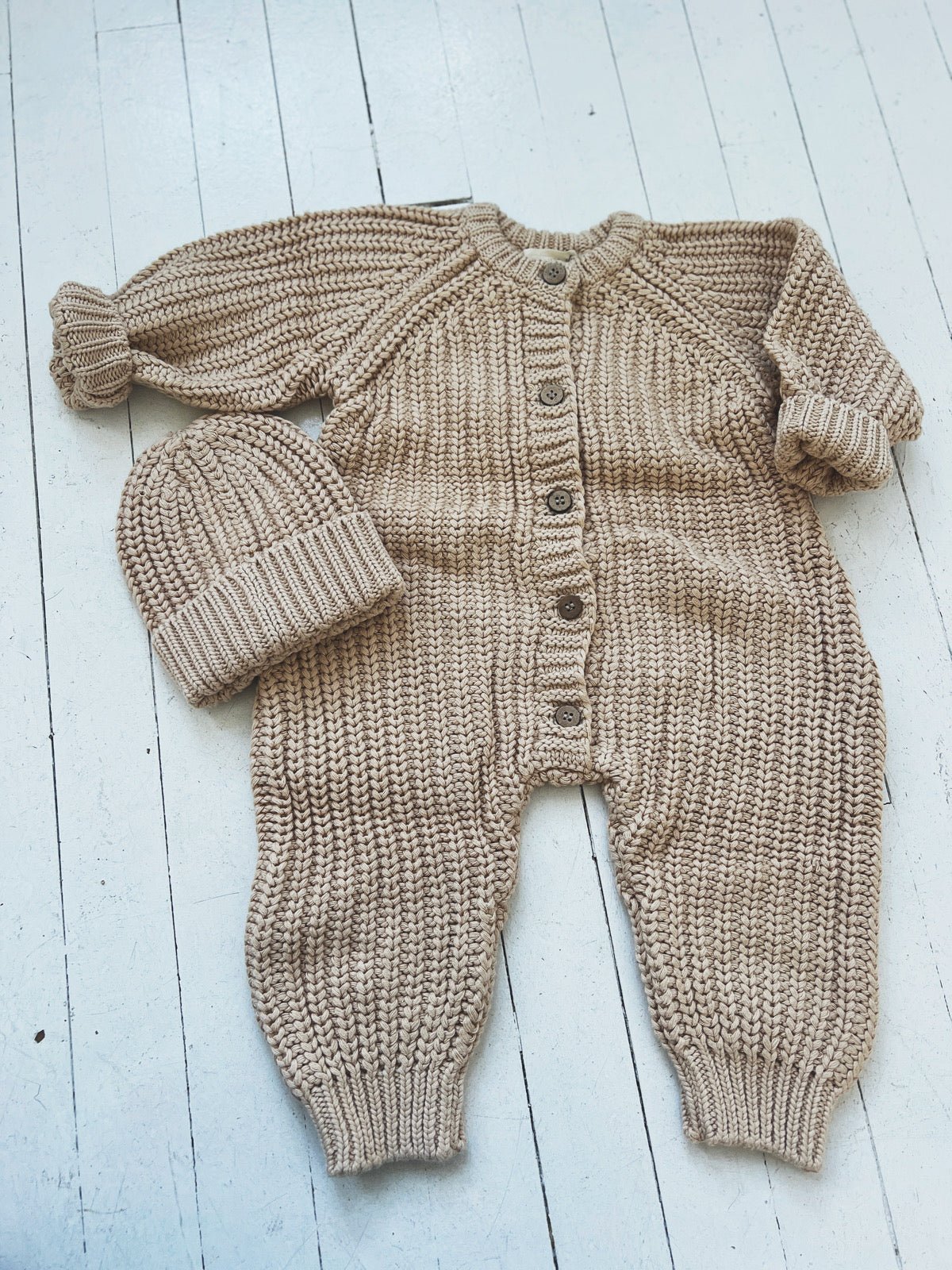 Chunky Knit Jumpsuit - Spring Sweet