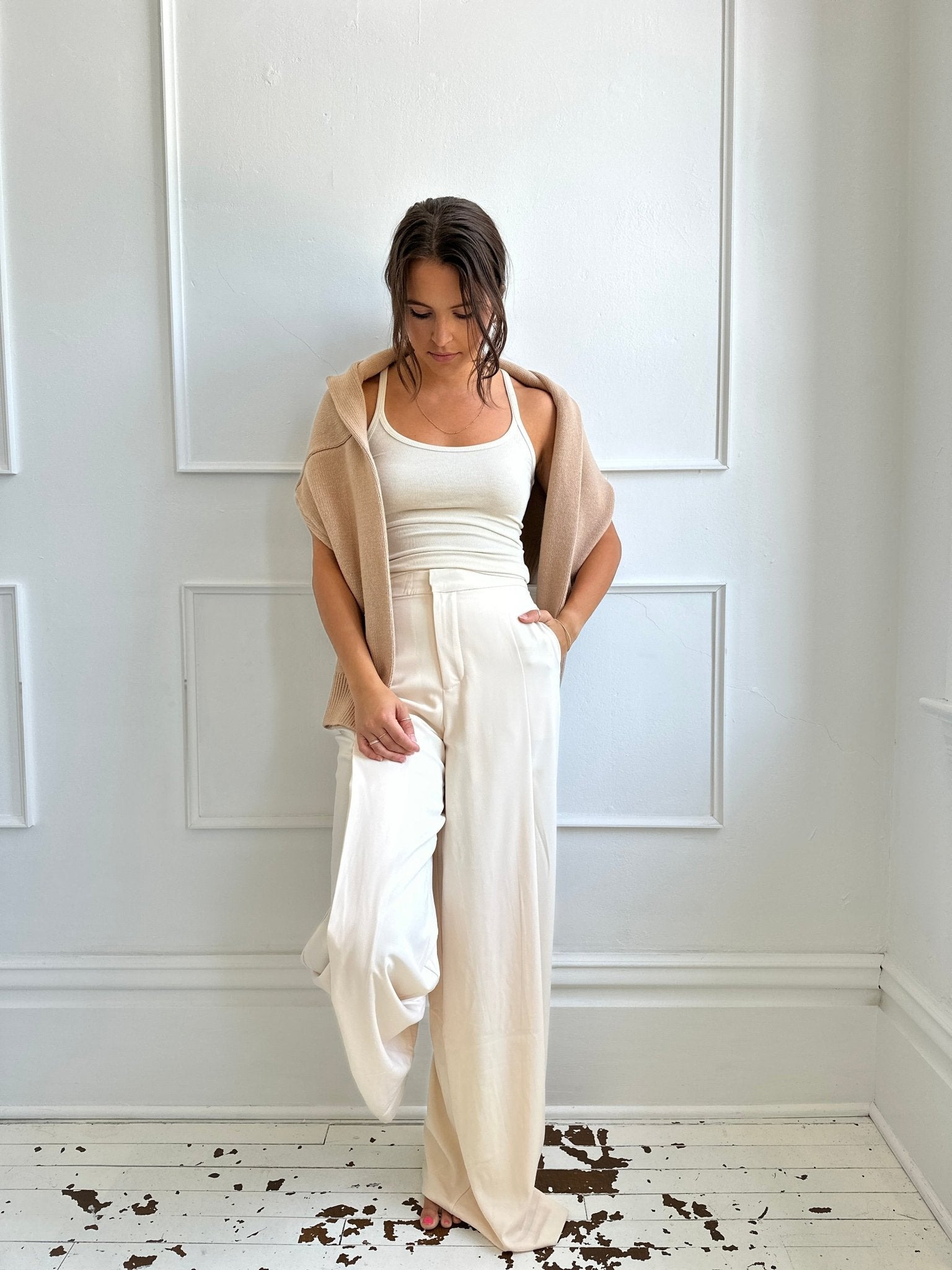 Crepe Wide Leg Trousers - Spring Sweet